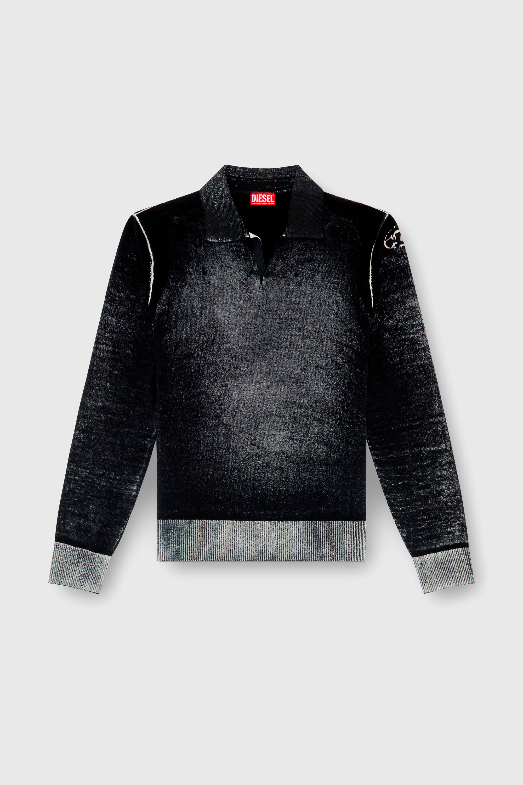 Diesel - K-LORENZO, Herren Polo-Pullover mit Reverse-Print in Schwarz - 2