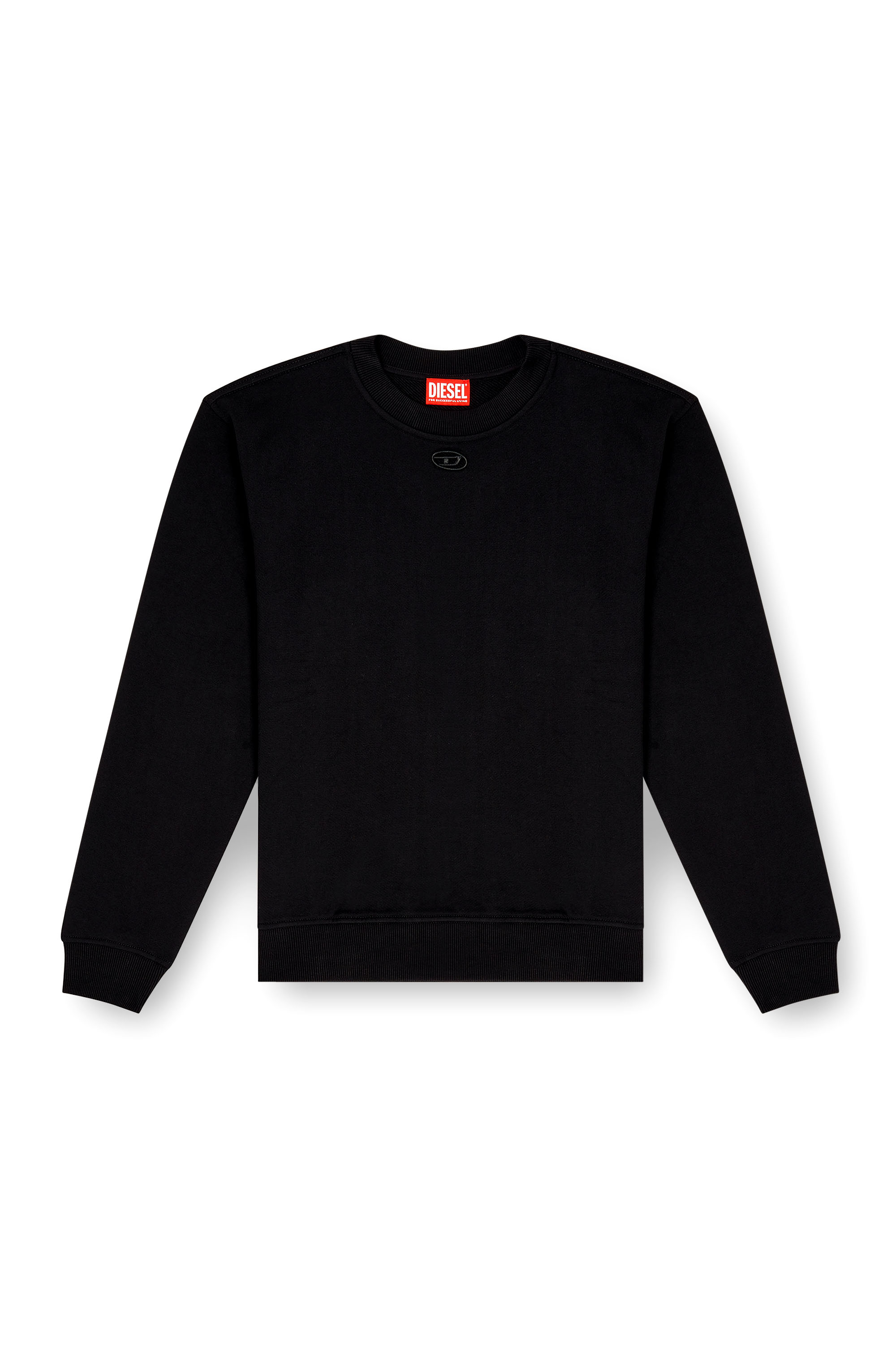 Diesel - F-NORMY-OD, Damen Baumwollsweatshirt mit ovaler D-Stickerei in Schwarz - 3
