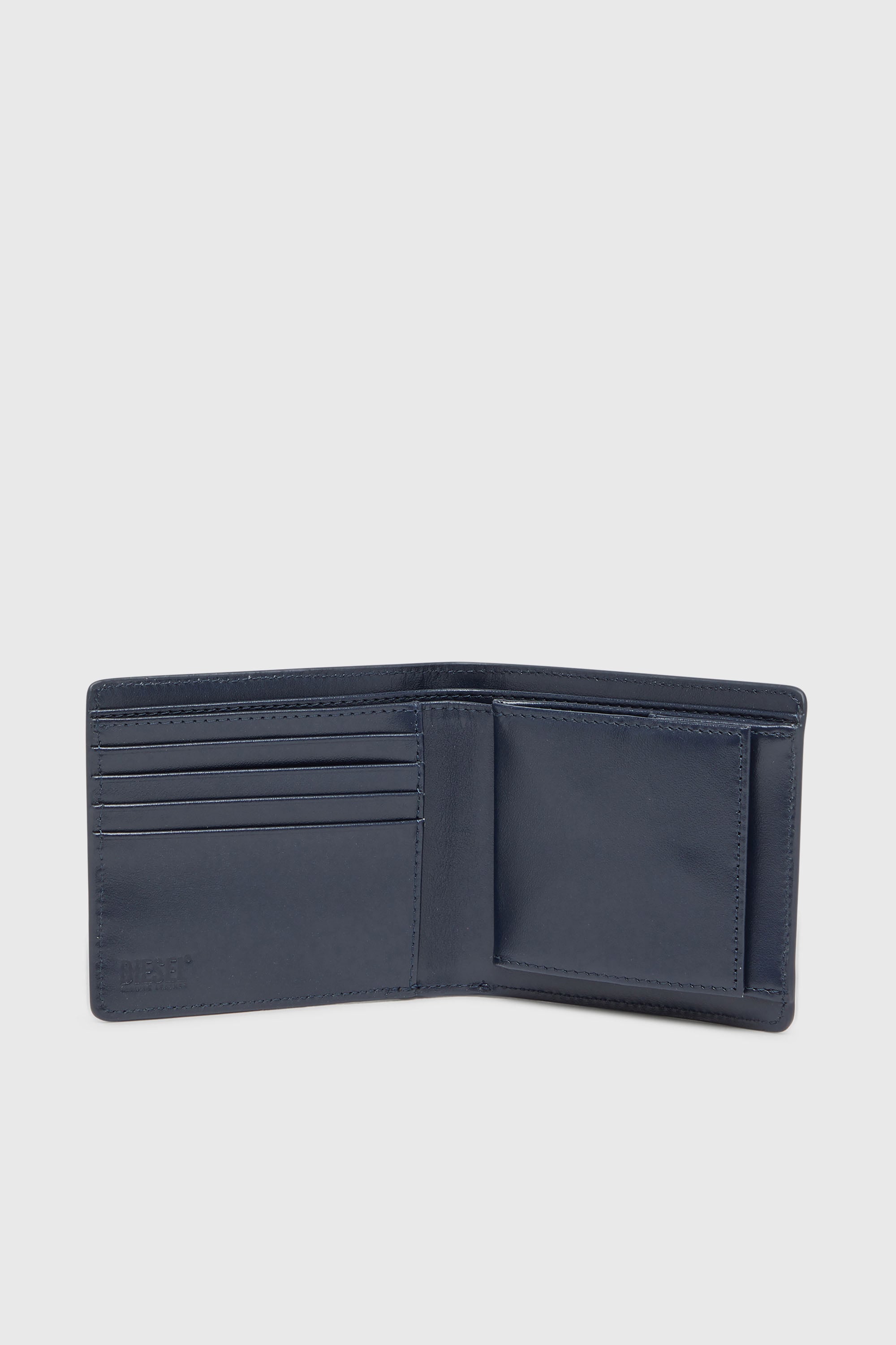 Diesel - HOLI-D BI FOLD COIN S 3D, Unisex's Bi-fold wallet in leather in Blue - 3