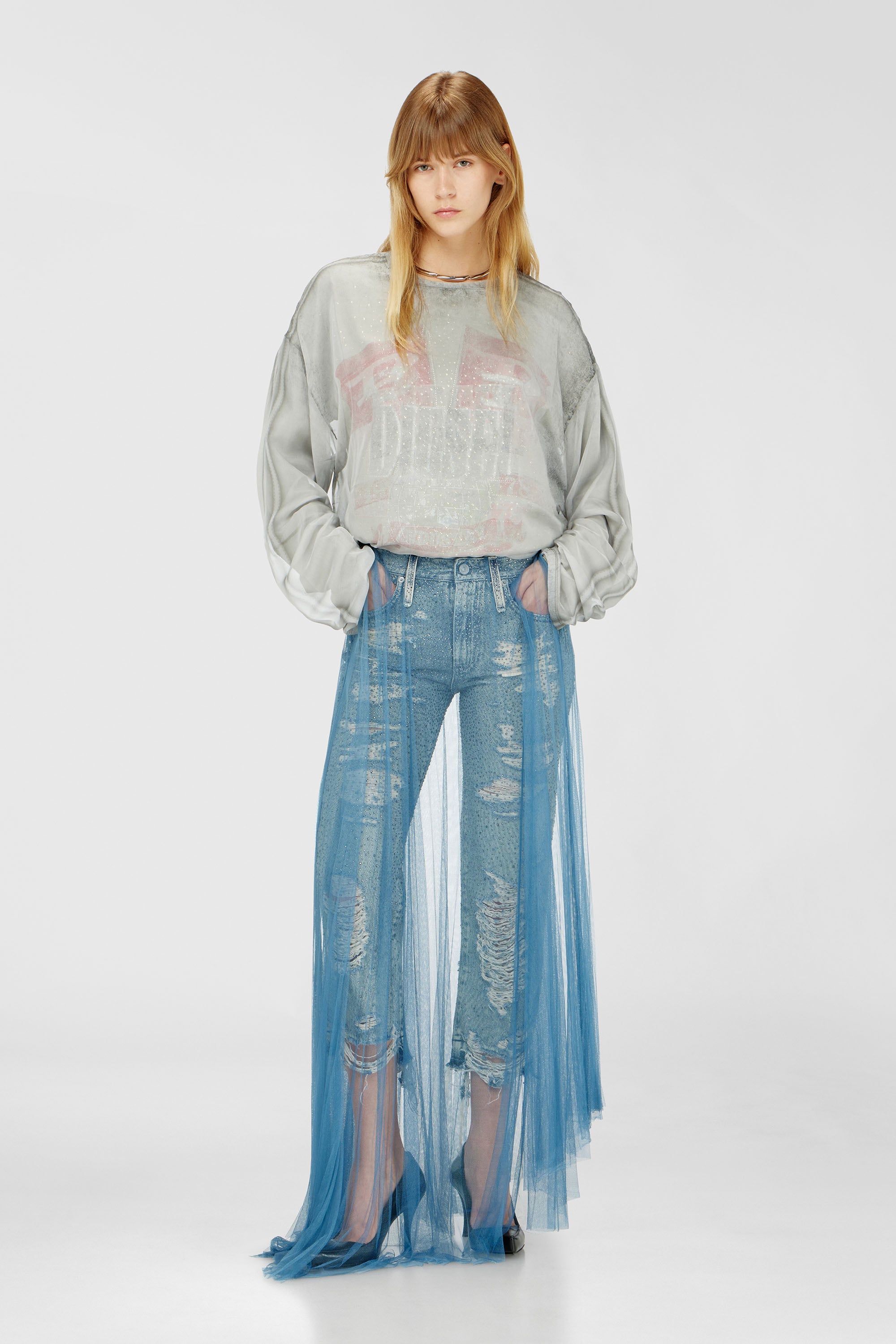 Diesel - Damen Regular Jeans D-Aisi 0DBER, Mittelblau - 1
