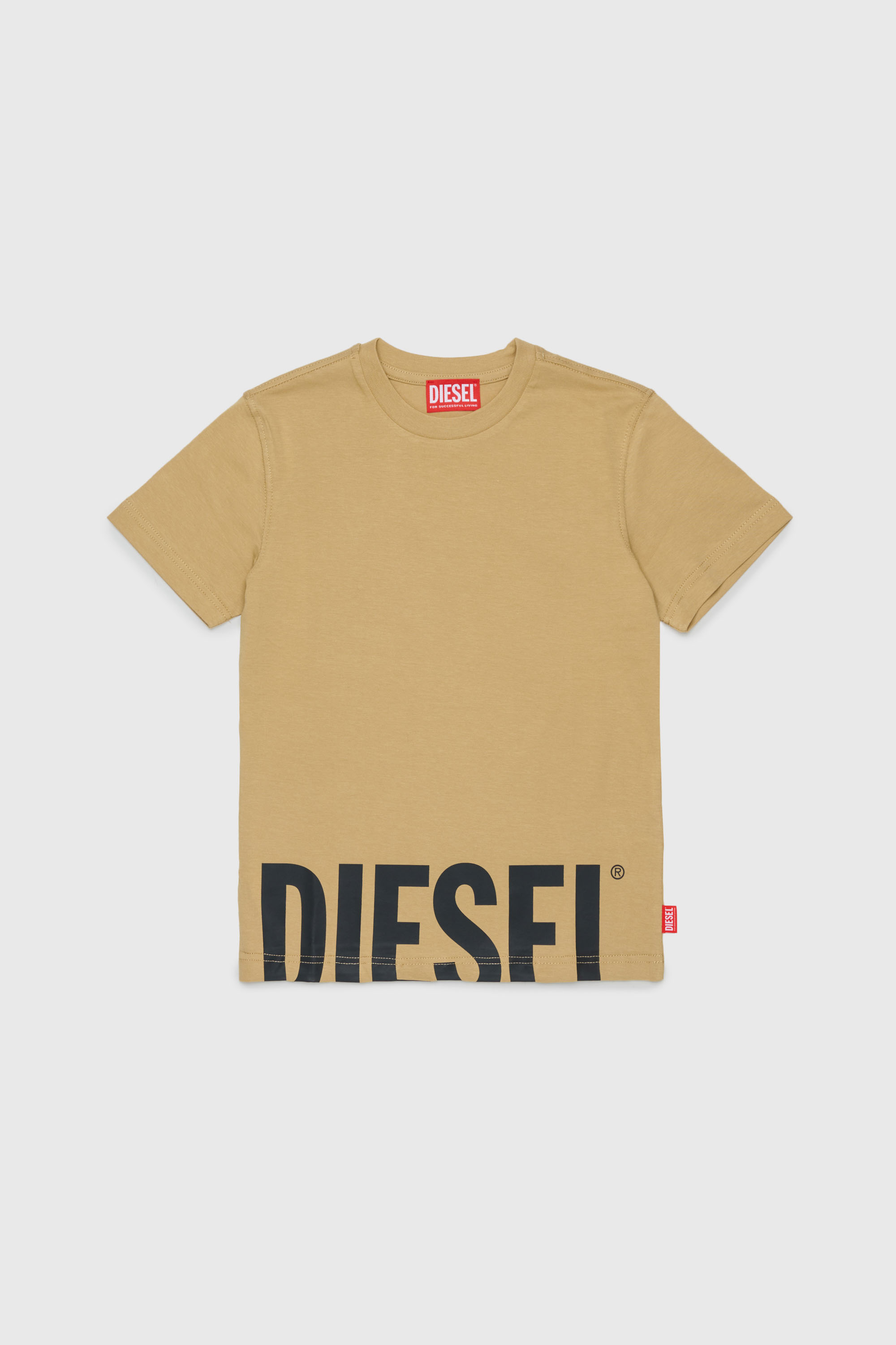 Diesel - TPRES, Herren T-Shirt mit abgeschnittenem Logo in Braun - 1
