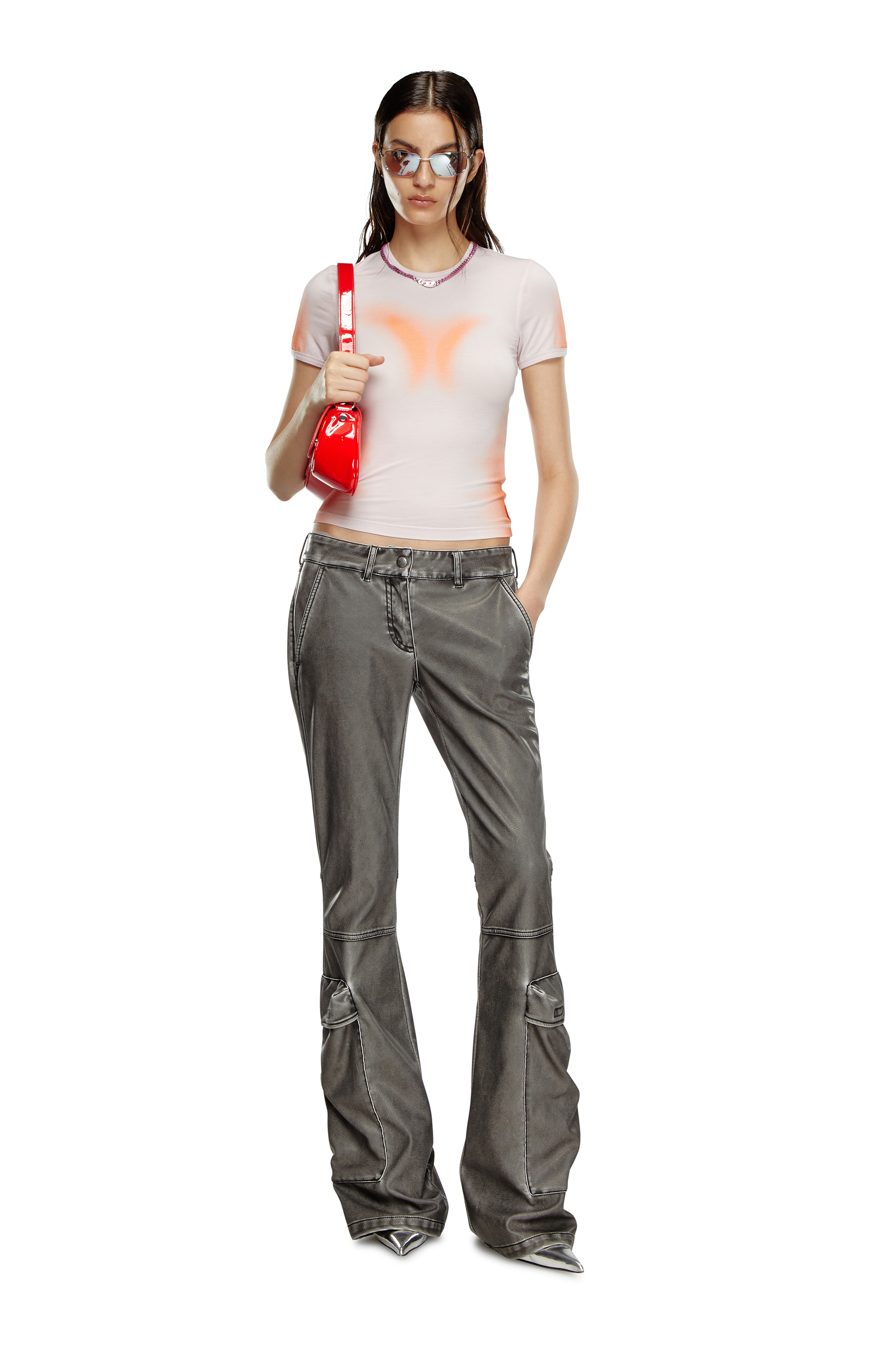 Diesel - PLAY CROSSBODY, Damen Play-Glänzende Crossbody-Tasche in Rot - 6