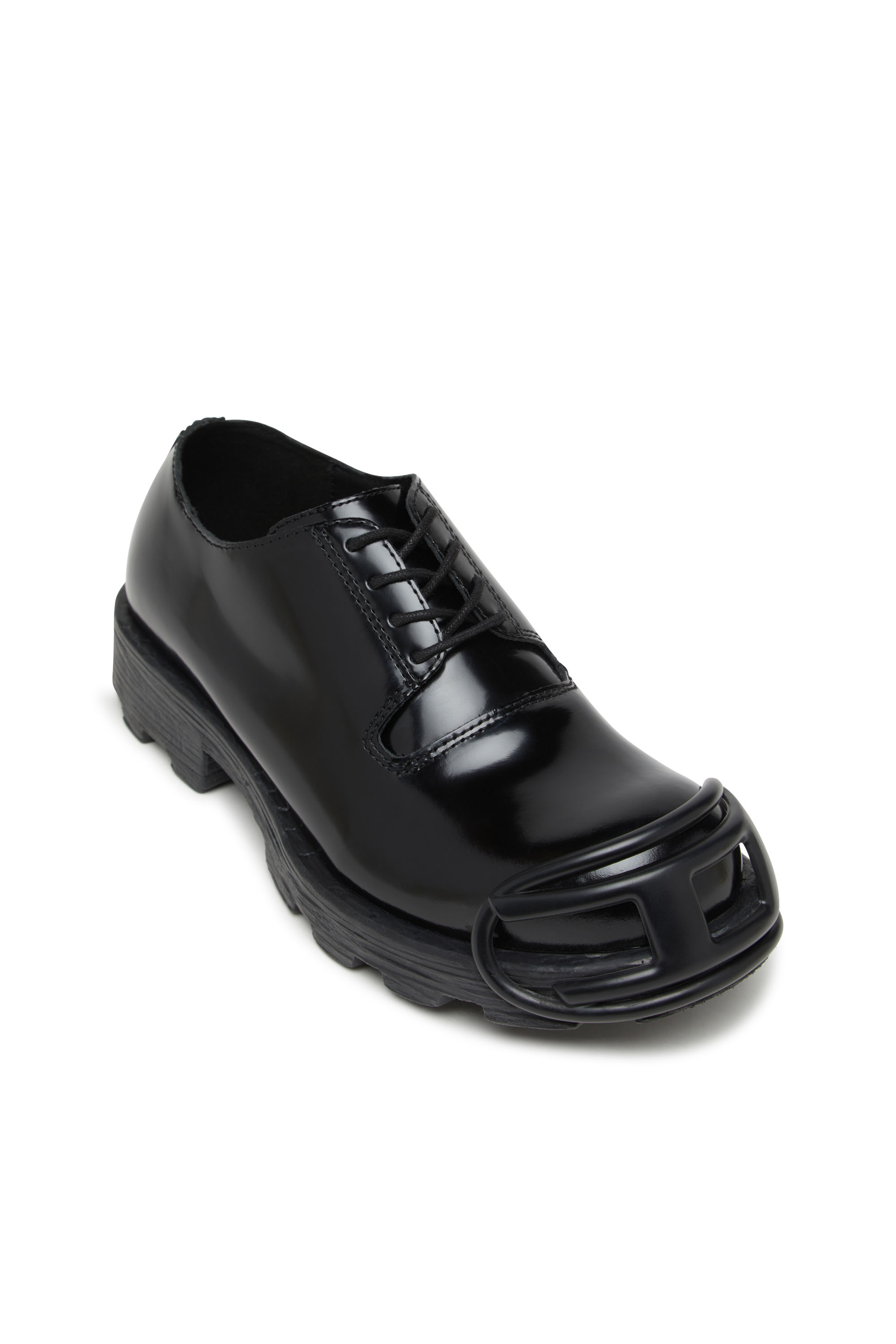 D-HAMMER SO D, Opakes Schwarz Diesel - D-HAMMER SO D, Herren D-Hammer-Schnürschuhe aus Leder mit Oval D-Zehenkappe in Opakes Schwarz - 6