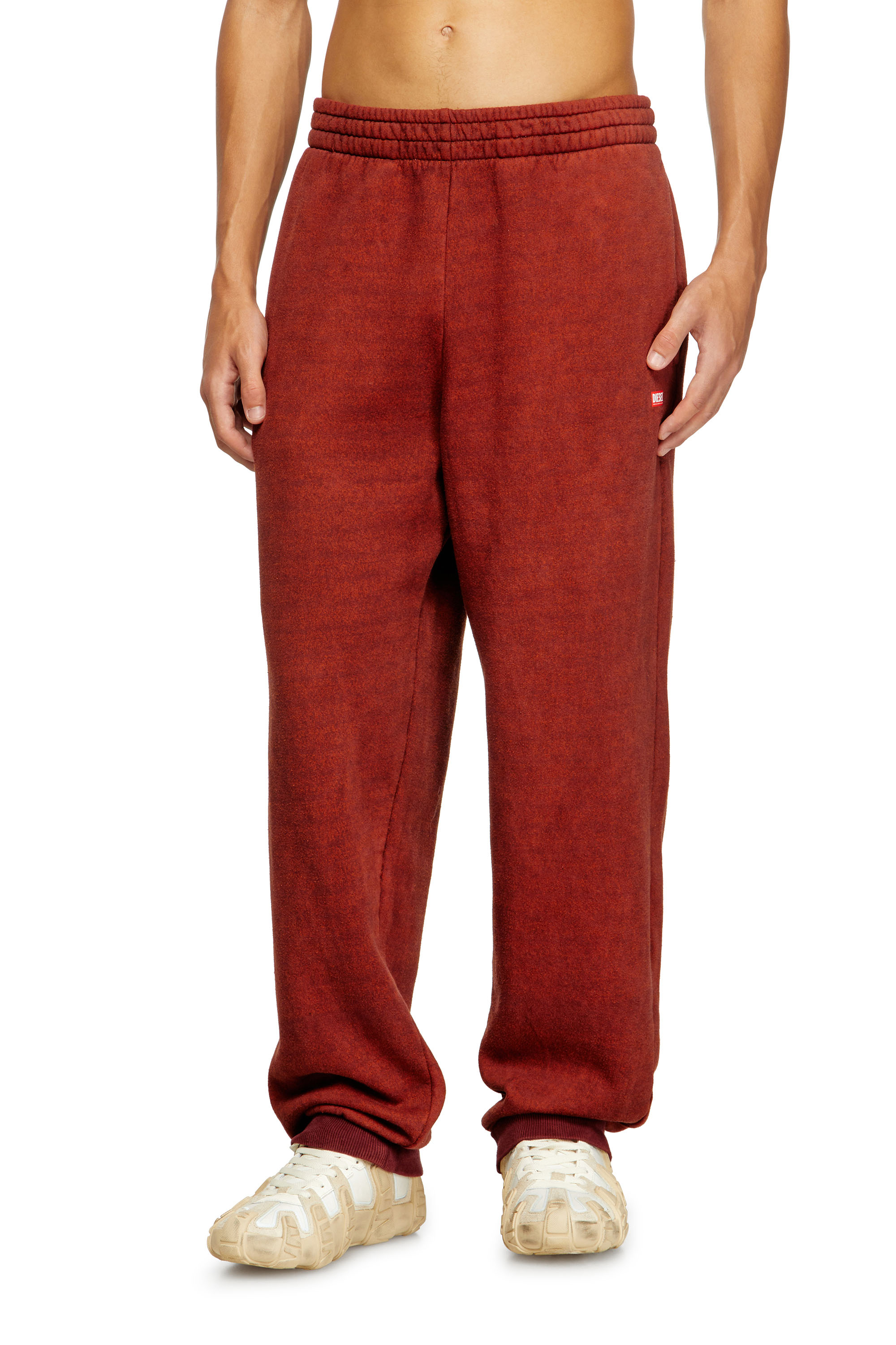 P-MARKY-CUFF, Red Diesel - P-MARKY-CUFF, Man's Drawstring pants with ribbed trim in Red - 2