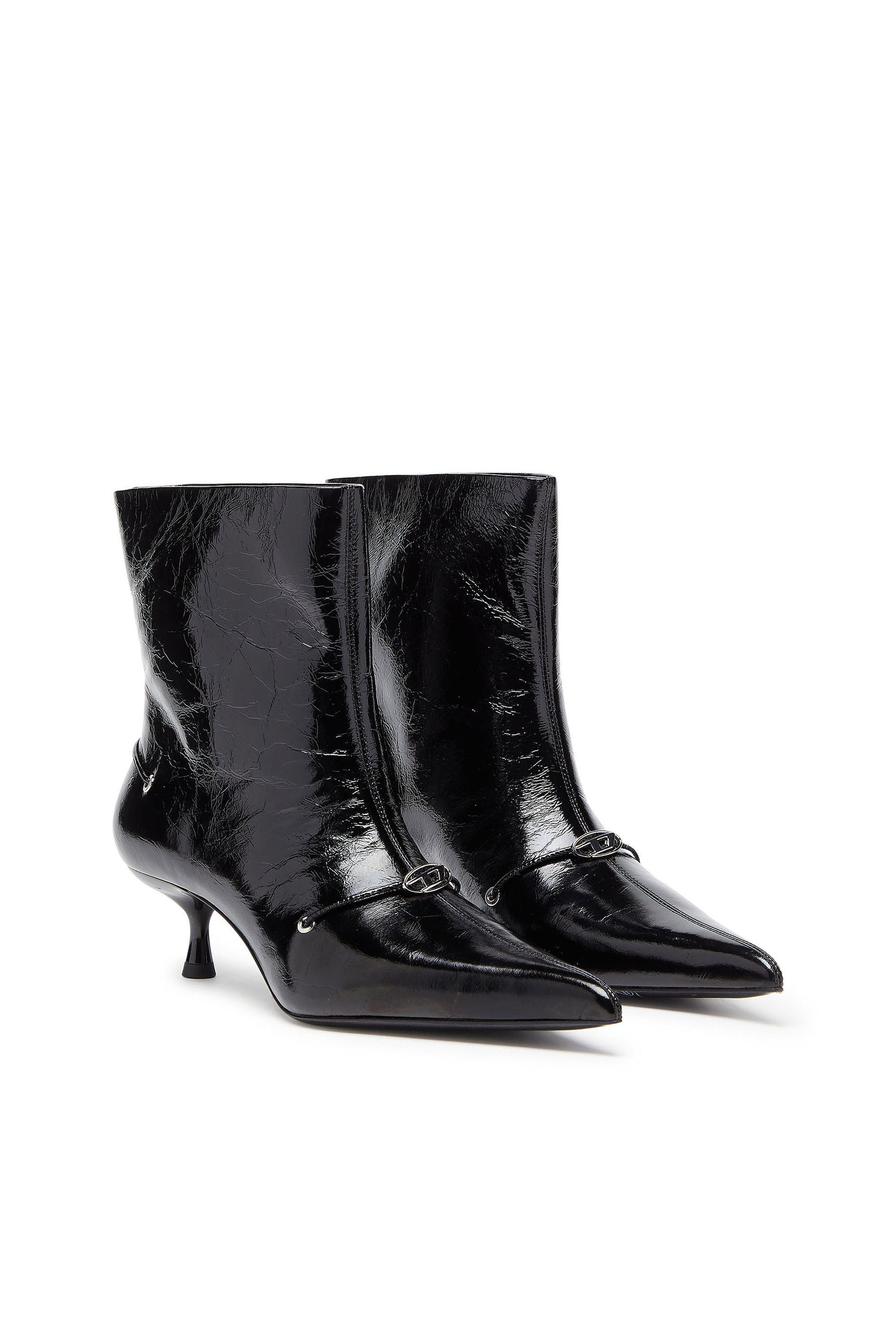 Diesel - D-JEWELS  40 TUBE, Damen D-Ten&Half - Stiefeletten aus Lackleder in Schwarz - 2