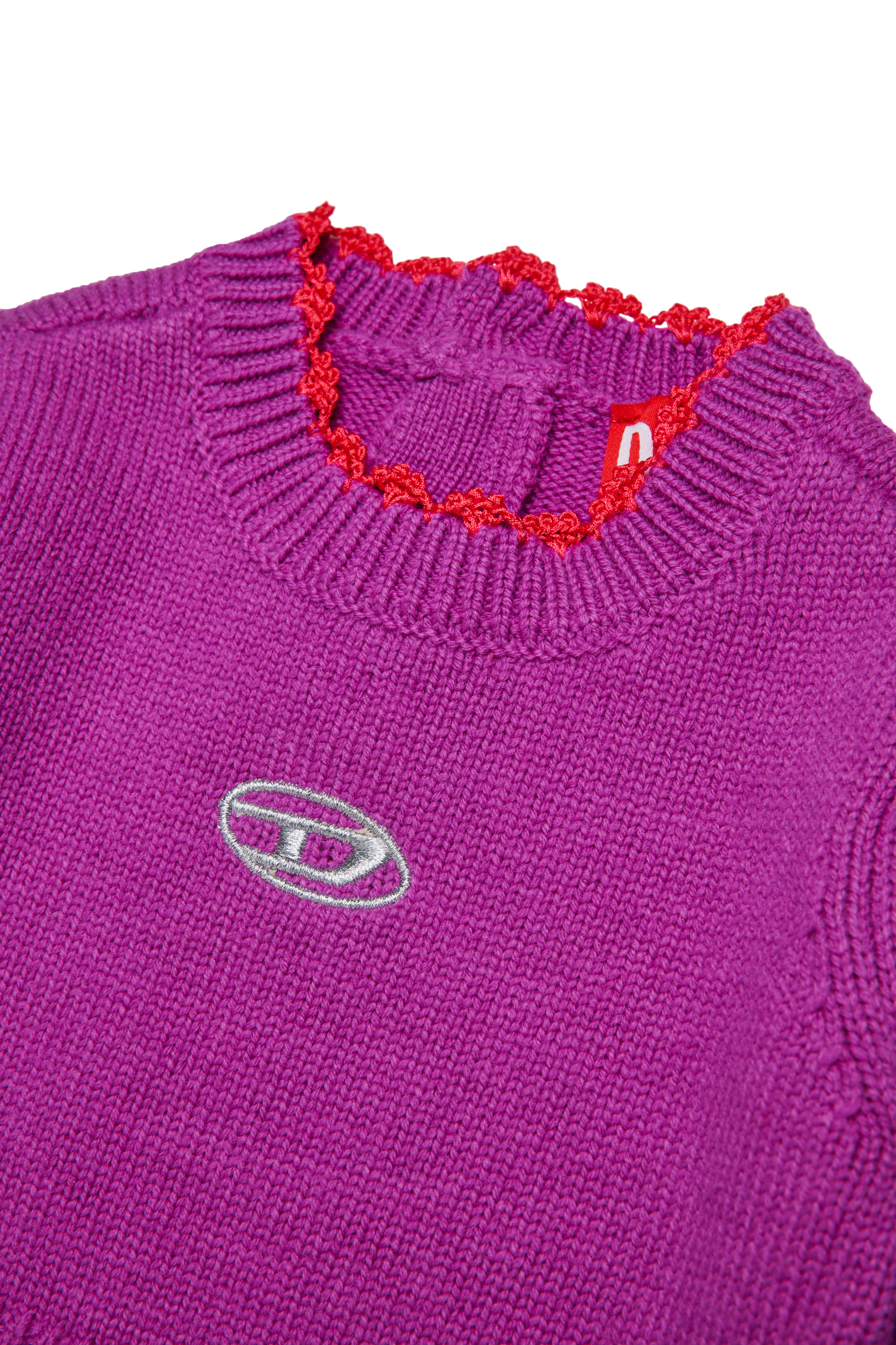 Diesel - DALLEB, Damen Wollkleid mit eingesticktem Logo in Violett - 4