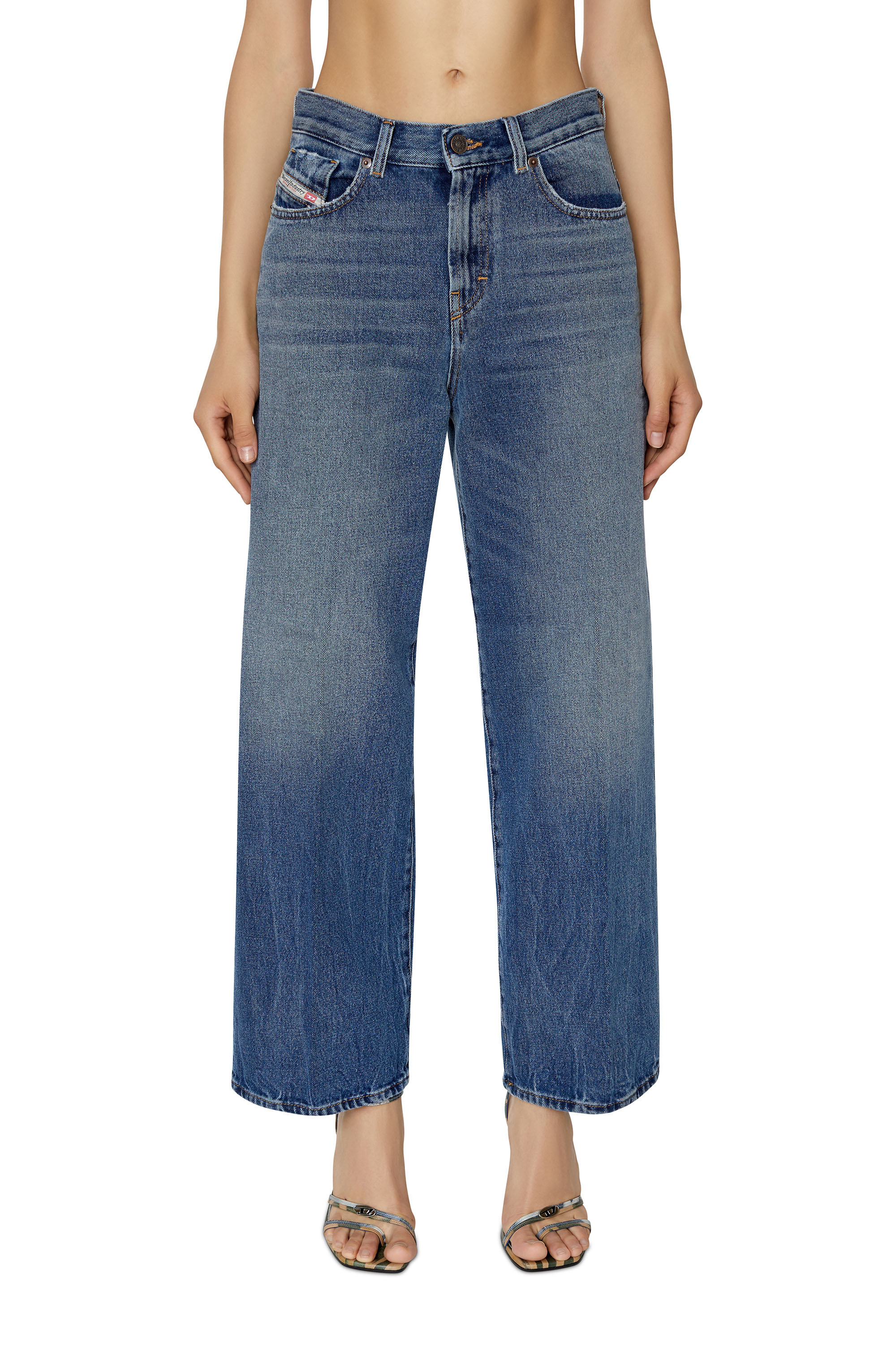 Diesel - 2000 WIDEE 09E03 Bootcut and Flare Jeans, Mittelblau - Image 1