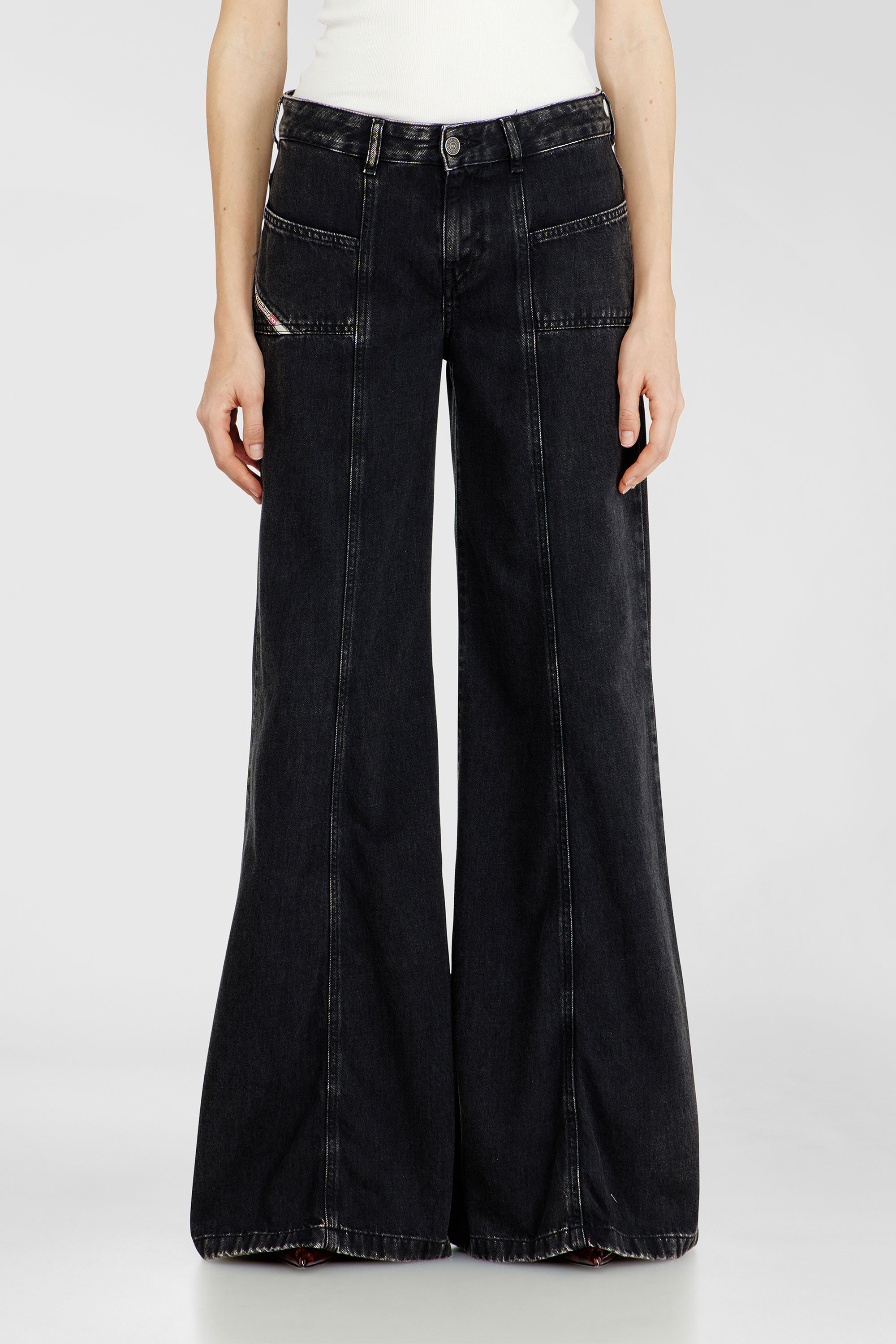 Diesel - Damen Flare Jeans D-Akii 068HN, Schwarz/Dunkelgrau - 4