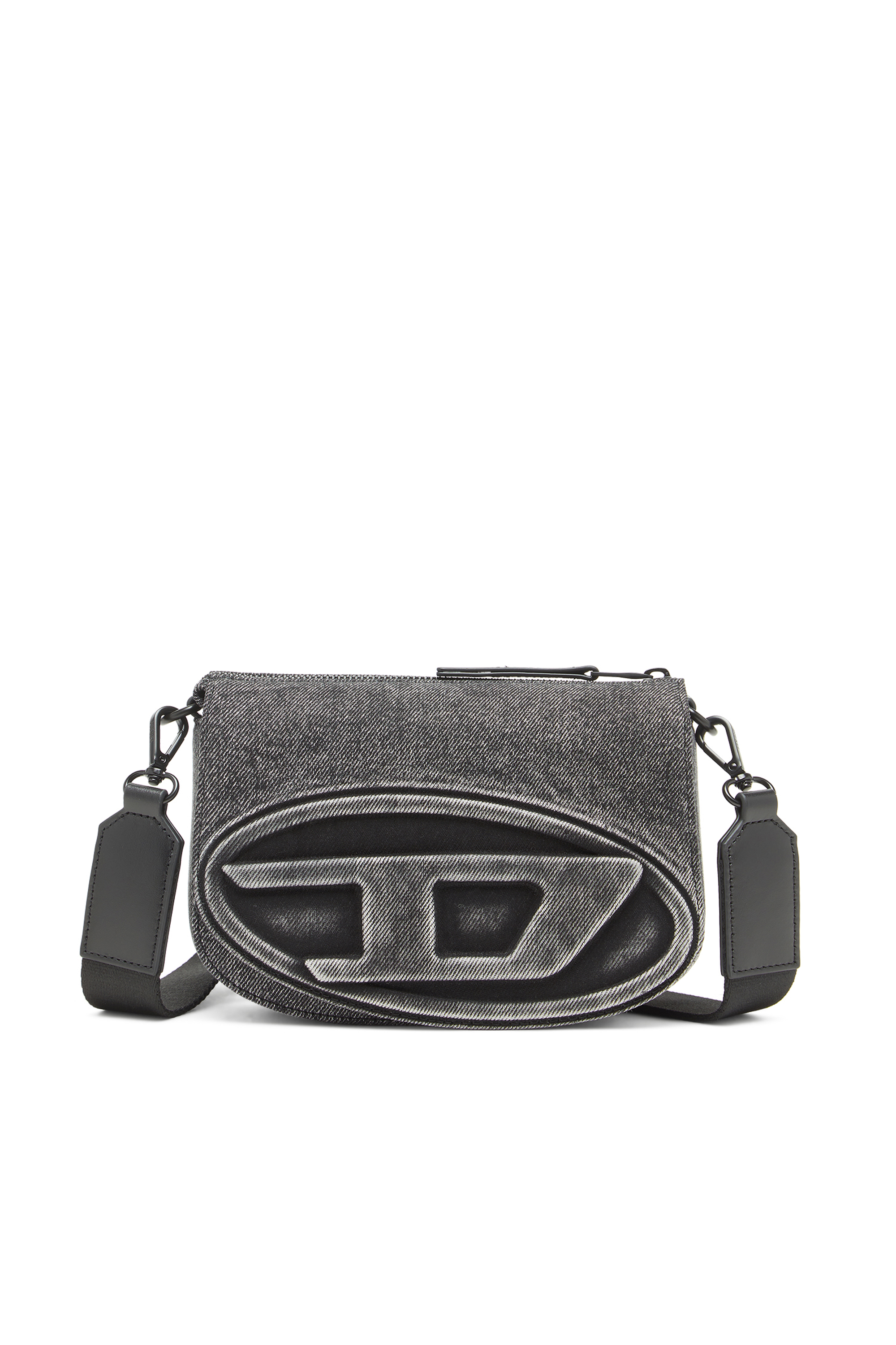 Diesel - 1DR CAMERA BAG, Unisex 1DR-Kameratasche aus gewaschenem Denim in Jeansgrau - 1