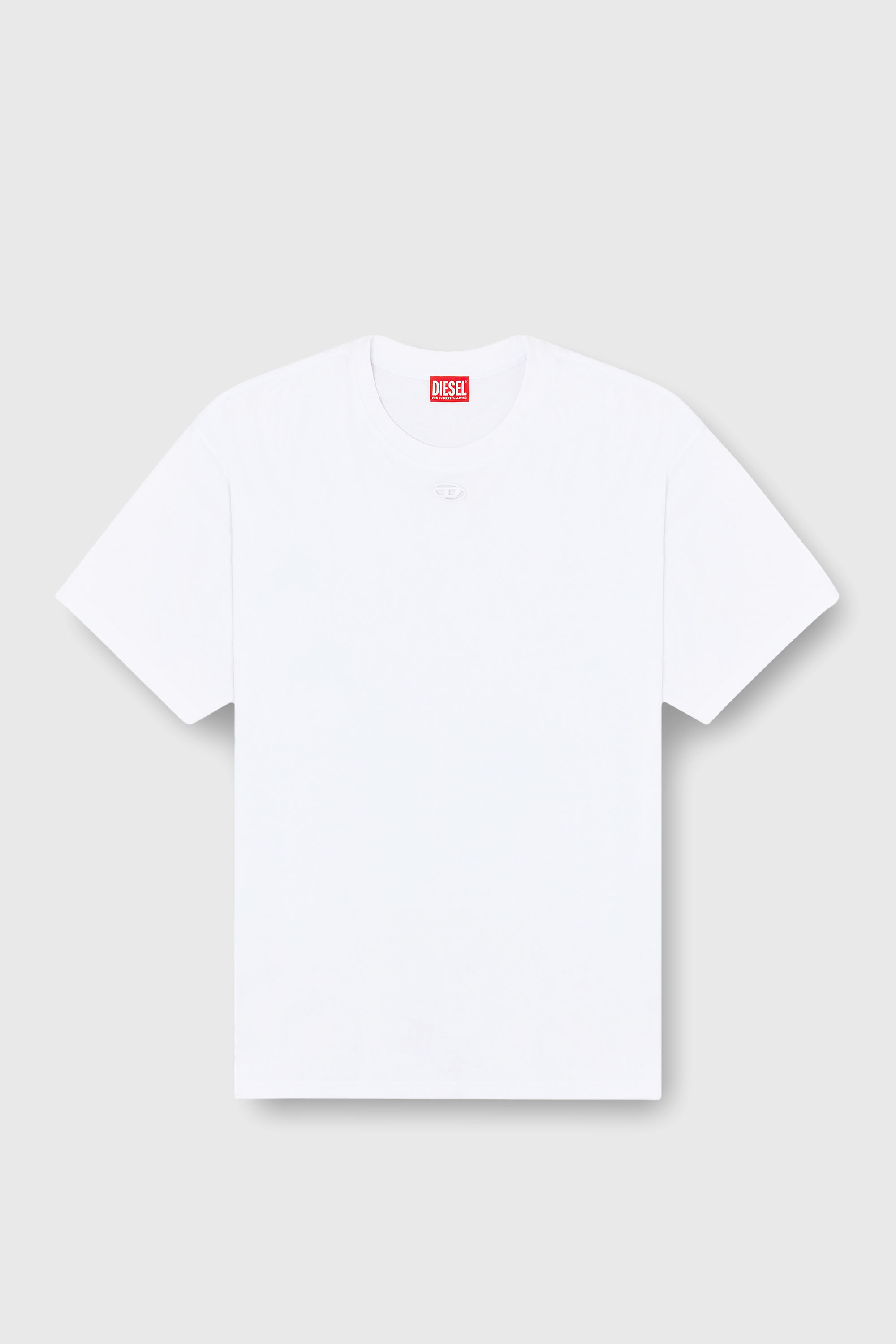 Diesel - T-BOXT-DCO, Herren Locker geschnittenes Baumwoll-T-Shirt mit Oval D Stickerei in Wei&szlig; - 1