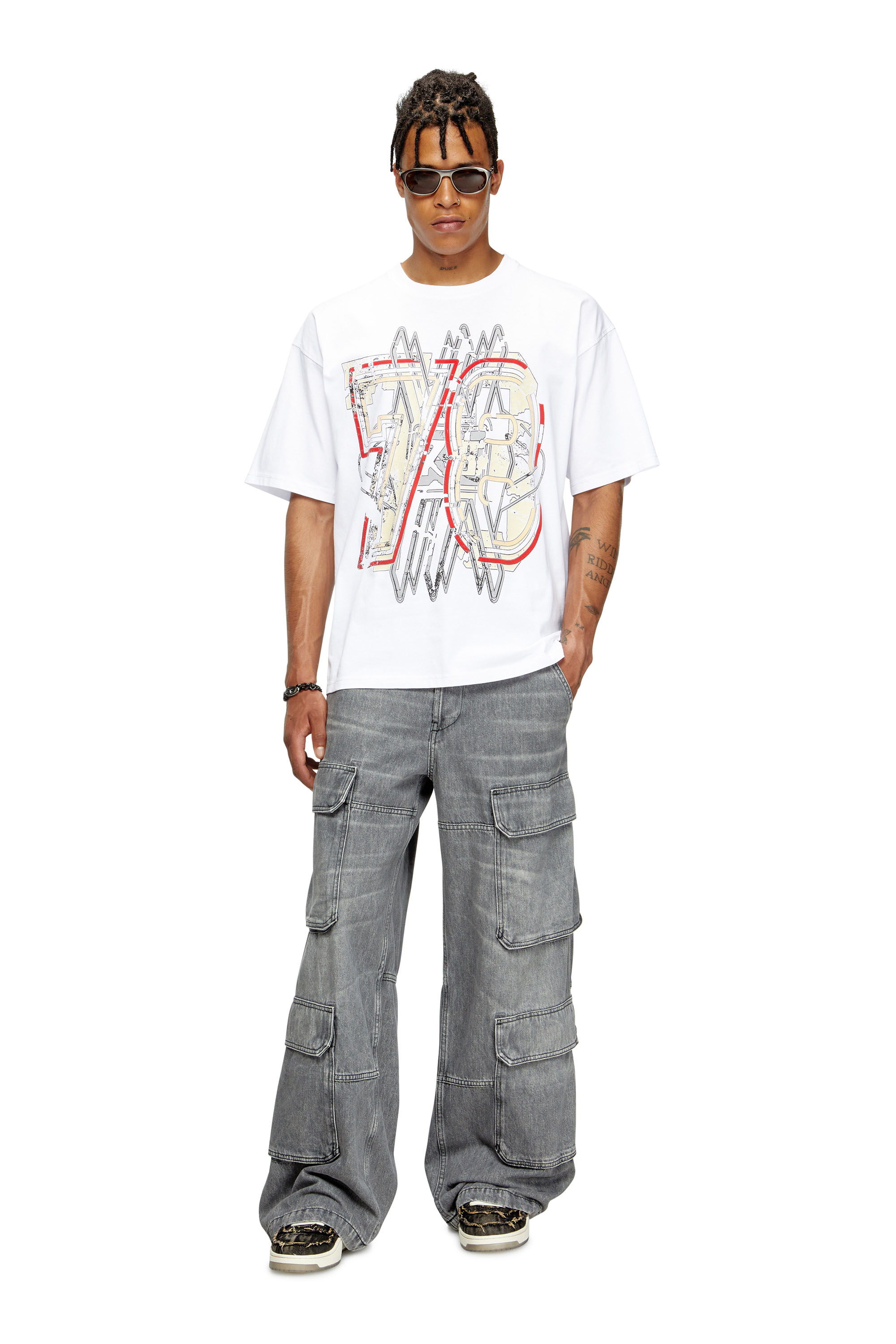 Diesel - T-BOXT-T8, Herren T-Shirt mit 78-Print in Weiß - 2