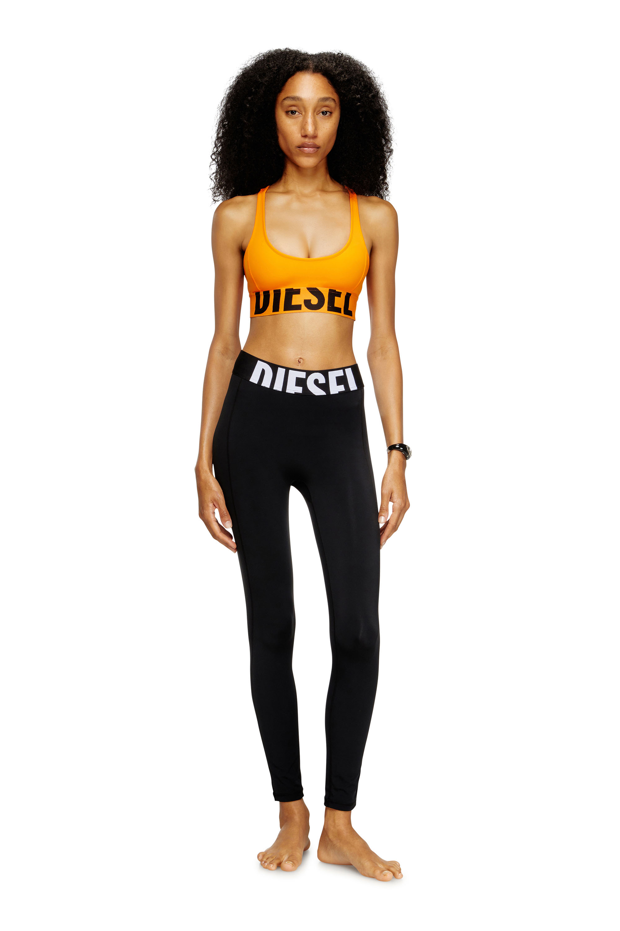 Diesel - ALLISON-D-POP, Damen Sport-BH aus Mikrofaser mit Cut-off-Logo in Orange - 2