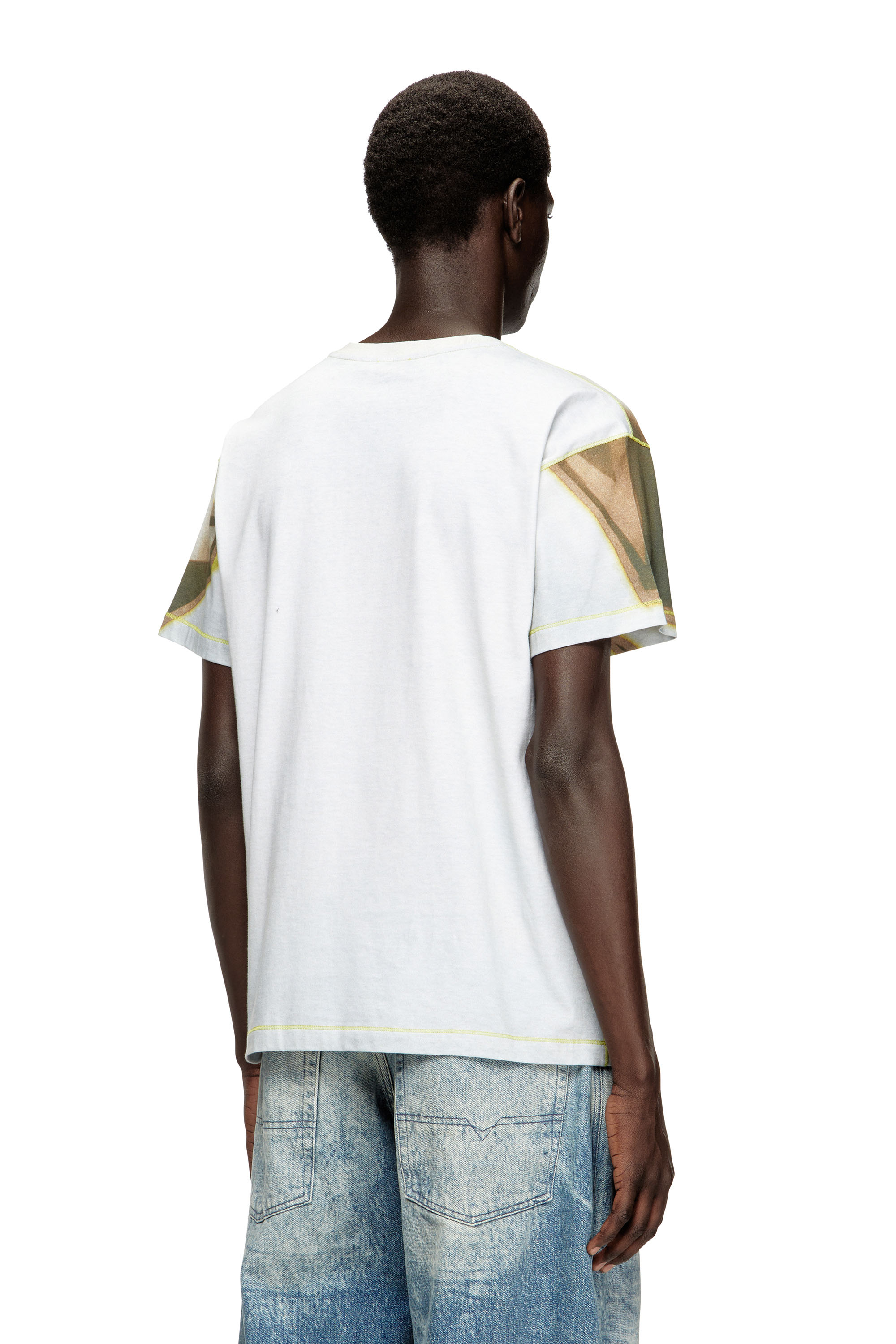 Diesel - T-NORM-SHOW, Herren T-Shirt mit Graffiti-Print in Grün/Grau - 4