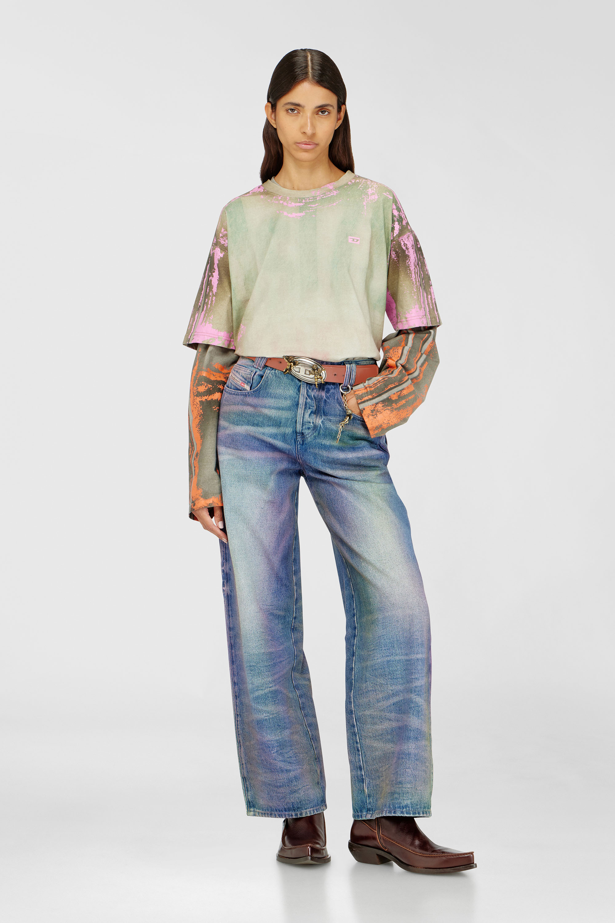 Diesel - Unisex Relaxed Jeans 1982 D-Hakou 007FW, Mittelblau - 1