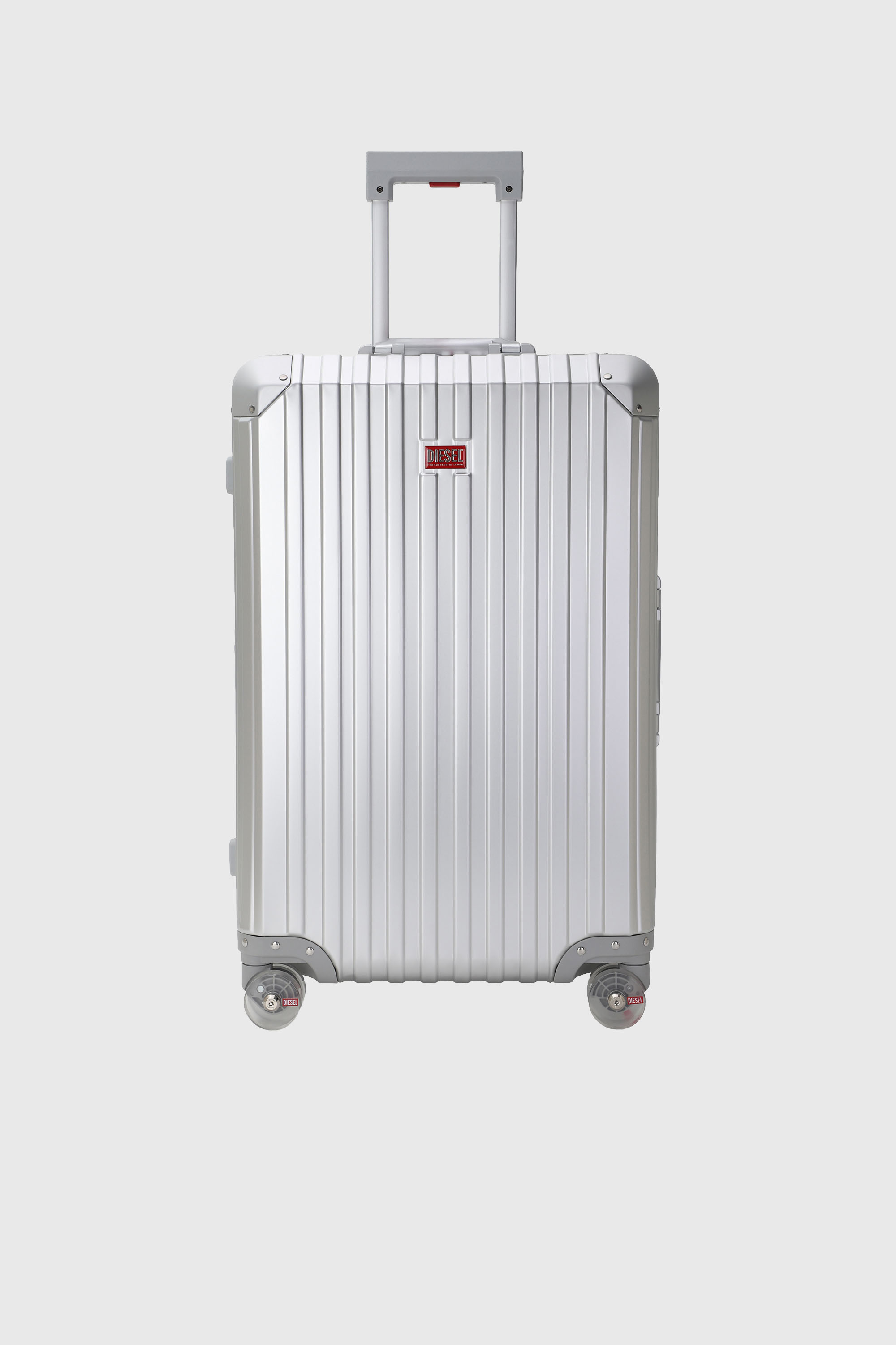Diesel - DIESEL ALUMINUM TROLLEY- DSL002, Unisex Koffer aus Aluminium Gr&ouml;&szlig;e M in Silber - 1