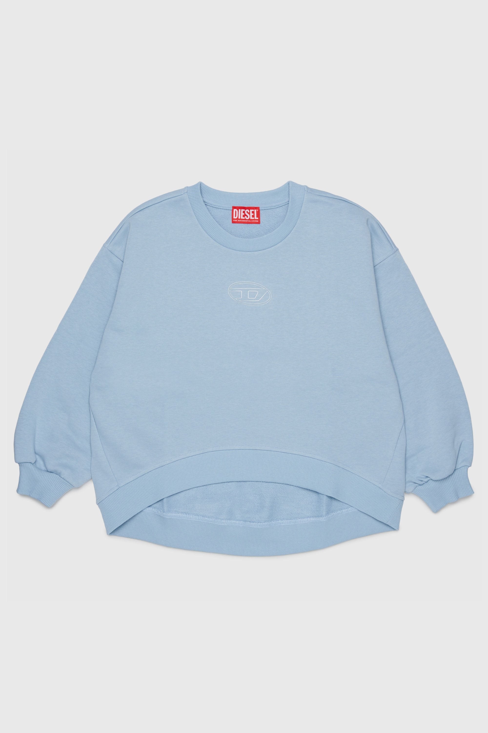 Diesel - SALILLY, Woman's Sweatshirt with Oval D logo in Light Blue - 1