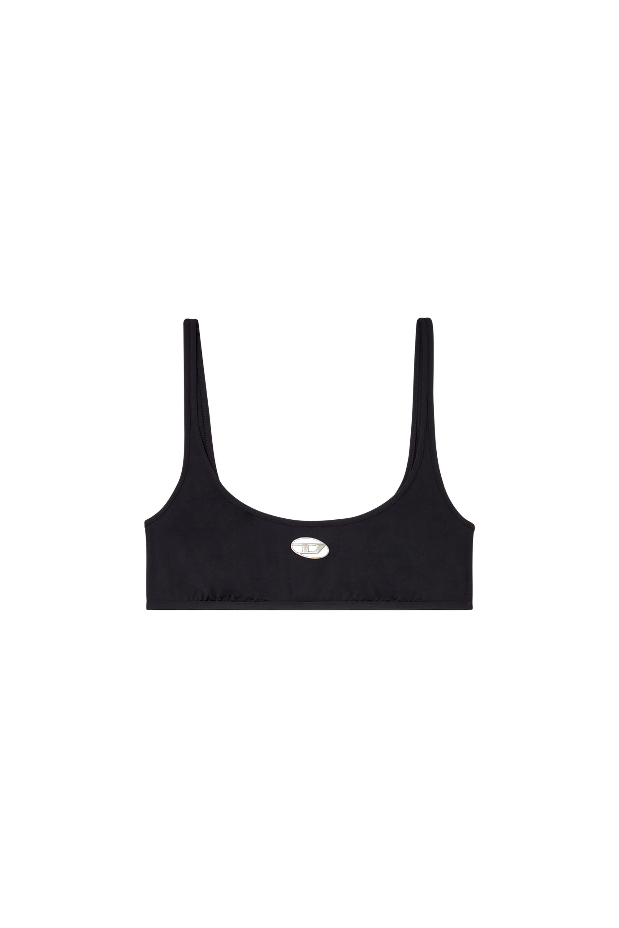 Diesel - KELSI-UTLT, Damen Bralette aus Mikrofaser mit ausgeschnittenem Logo in Schwarz - 4