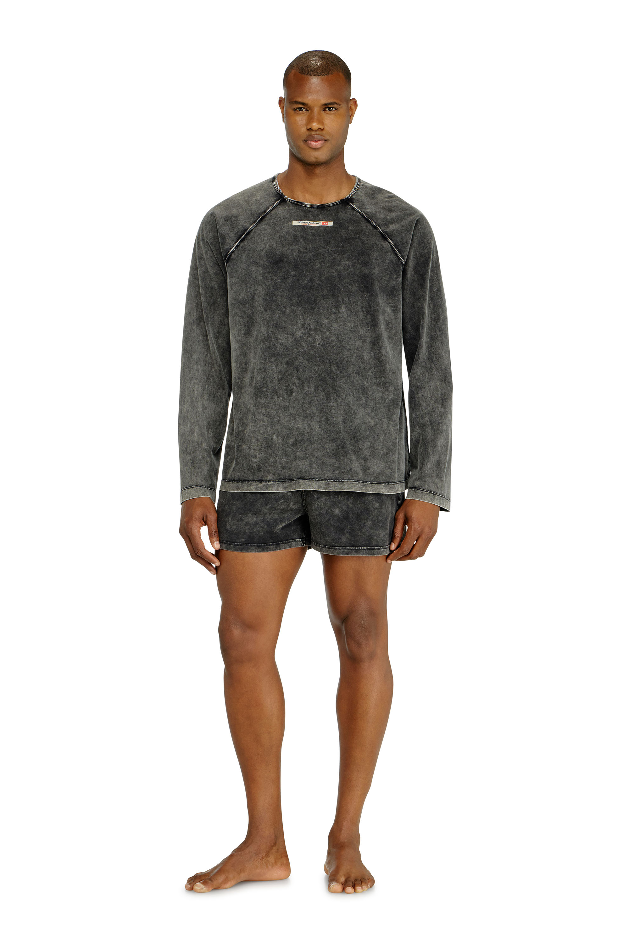 Diesel - BRYAN-DNM, Herren Oberteil aus Baumwolle mit Logo patch in Dunkelgrau - 1