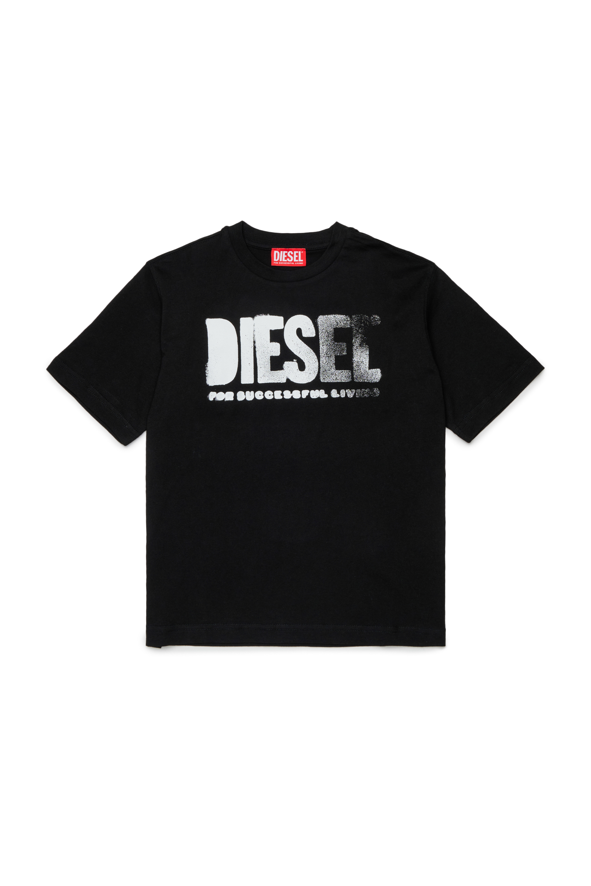 Diesel - THIDE OVER, Herren T-Shirt mit Farbverlauf-Print in Schwarz - 1