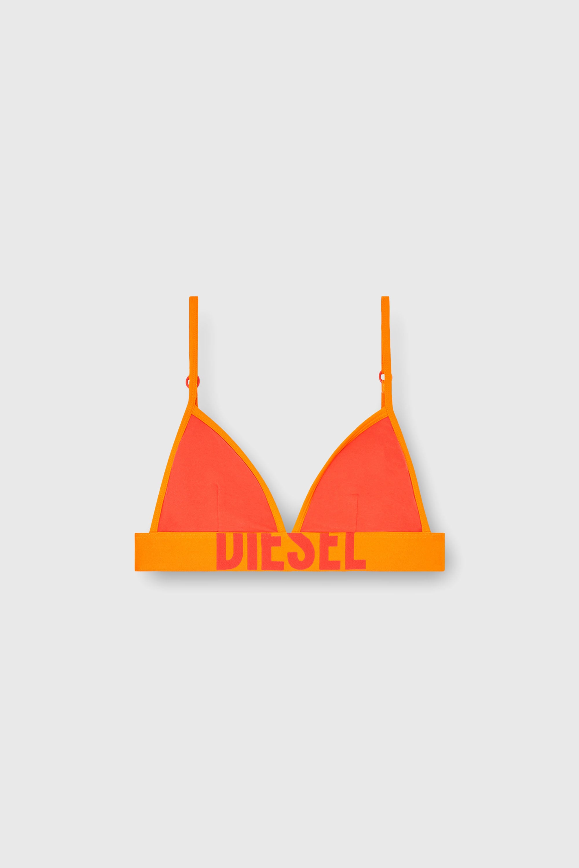 Diesel - CORA-D-POP, Damen Triangel-BH aus zweifarbigem Baumwollstoff in Orange - 2
