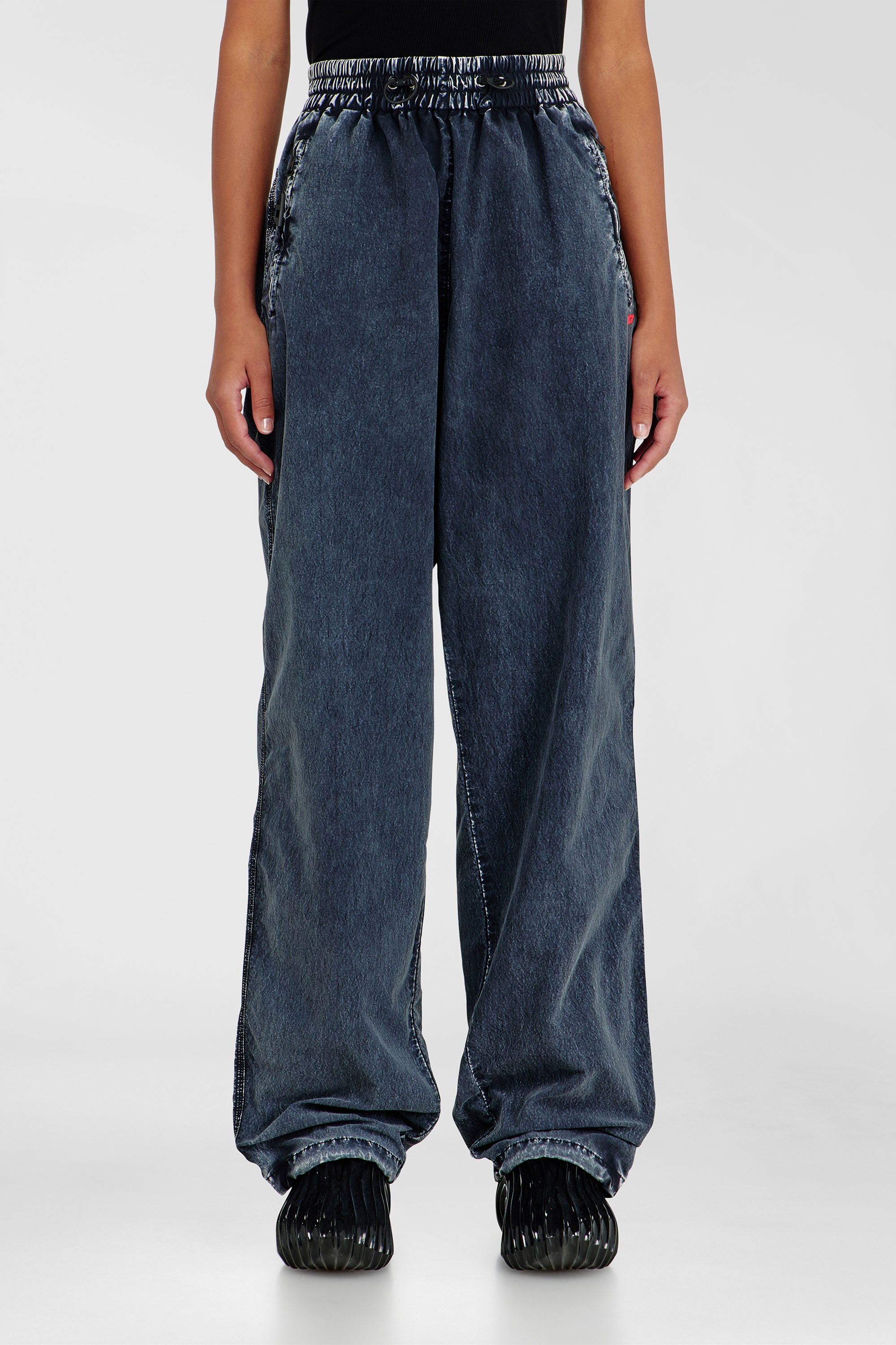 Diesel - P-APYRI, Damen Acid-wash Trackpants aus Nylon-Taslan in Dunkelblau - 1