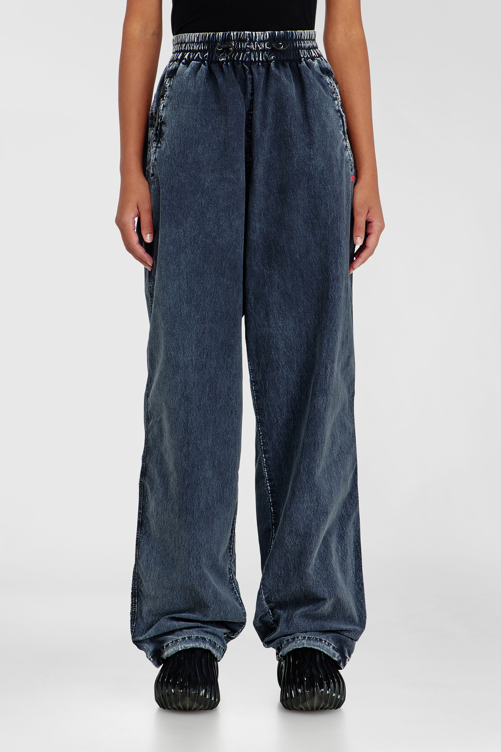 Diesel - P-APYRI, Damen Acid-wash Trackpants aus Nylon-Taslan in Dunkelblau - 3