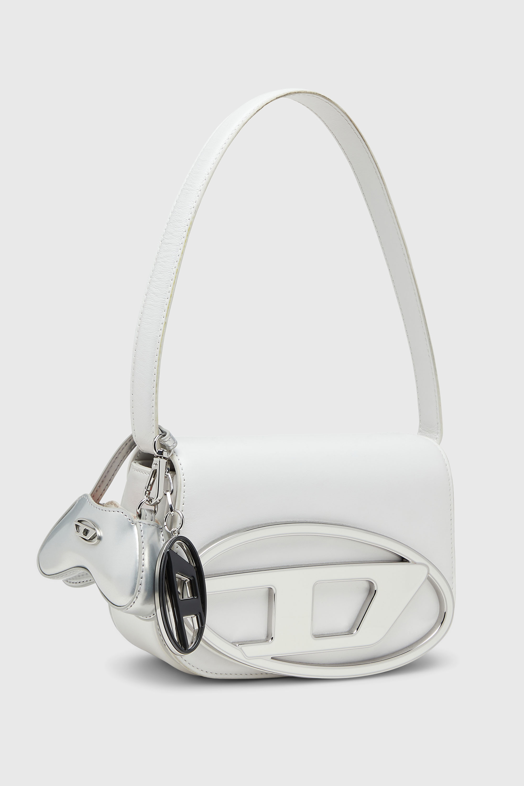 Diesel - 1DR, Damen 1DR-Ikonische Schultertasche aus Nappa-Leder in Wei&szlig; - 7