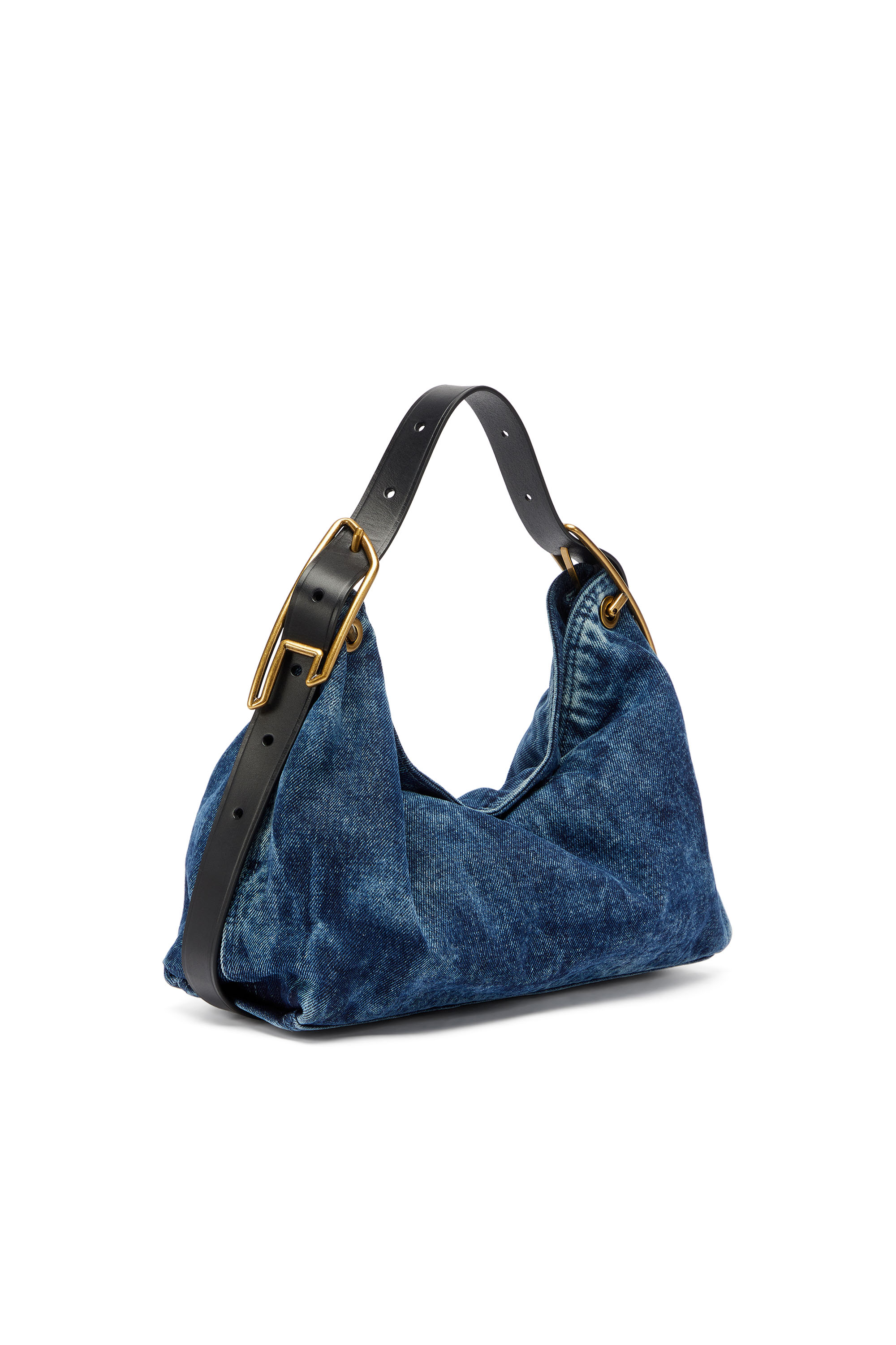 Diesel - D-LINE SHOULDER, Damen D-Line-Denim Schultertasche in Mittelblau - 1