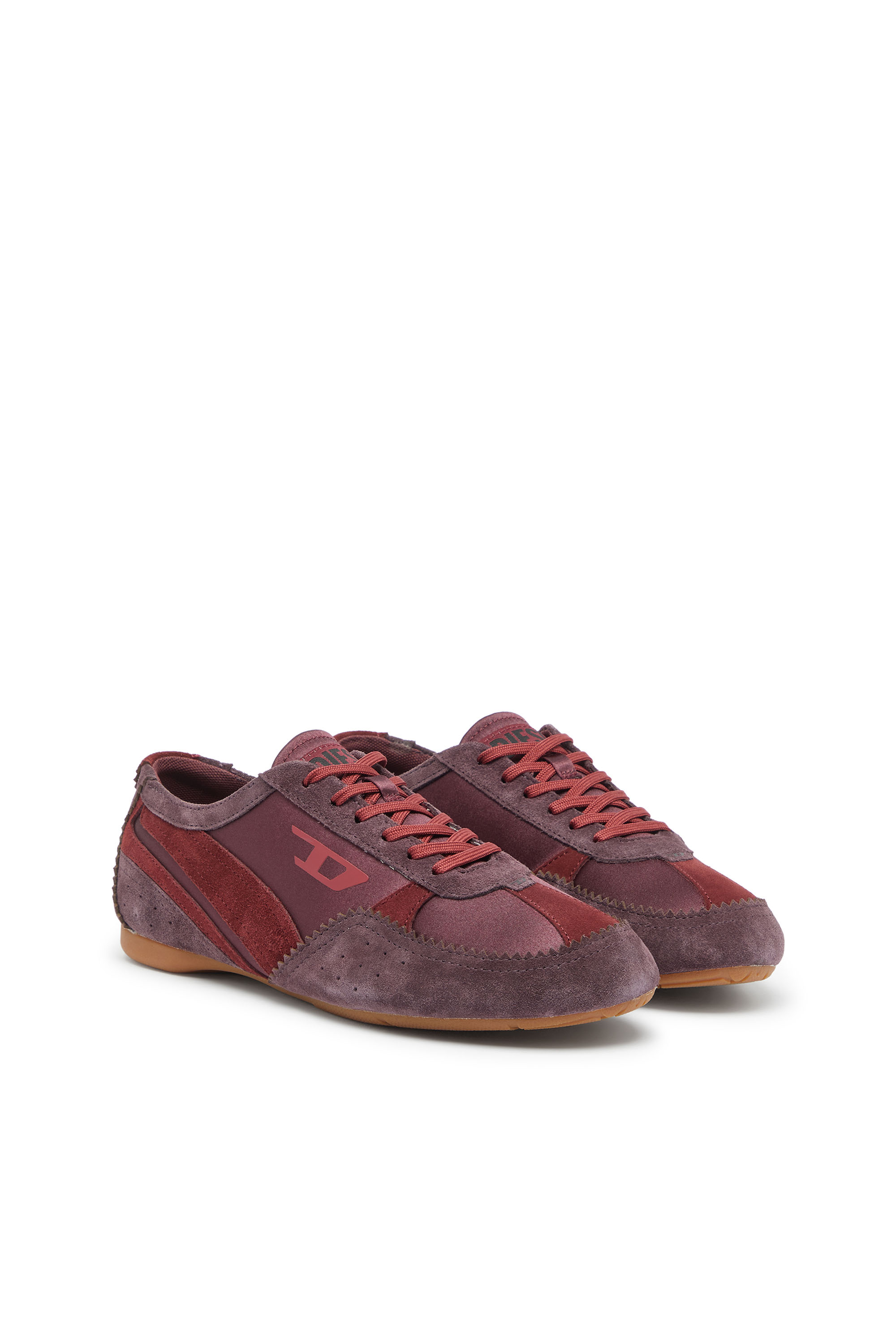 Diesel - D-MILE LOW II W, Damen D-Mile &ndash; Flat-Sneakers mit Wildleder-Overlays in Burgunderrot - 2