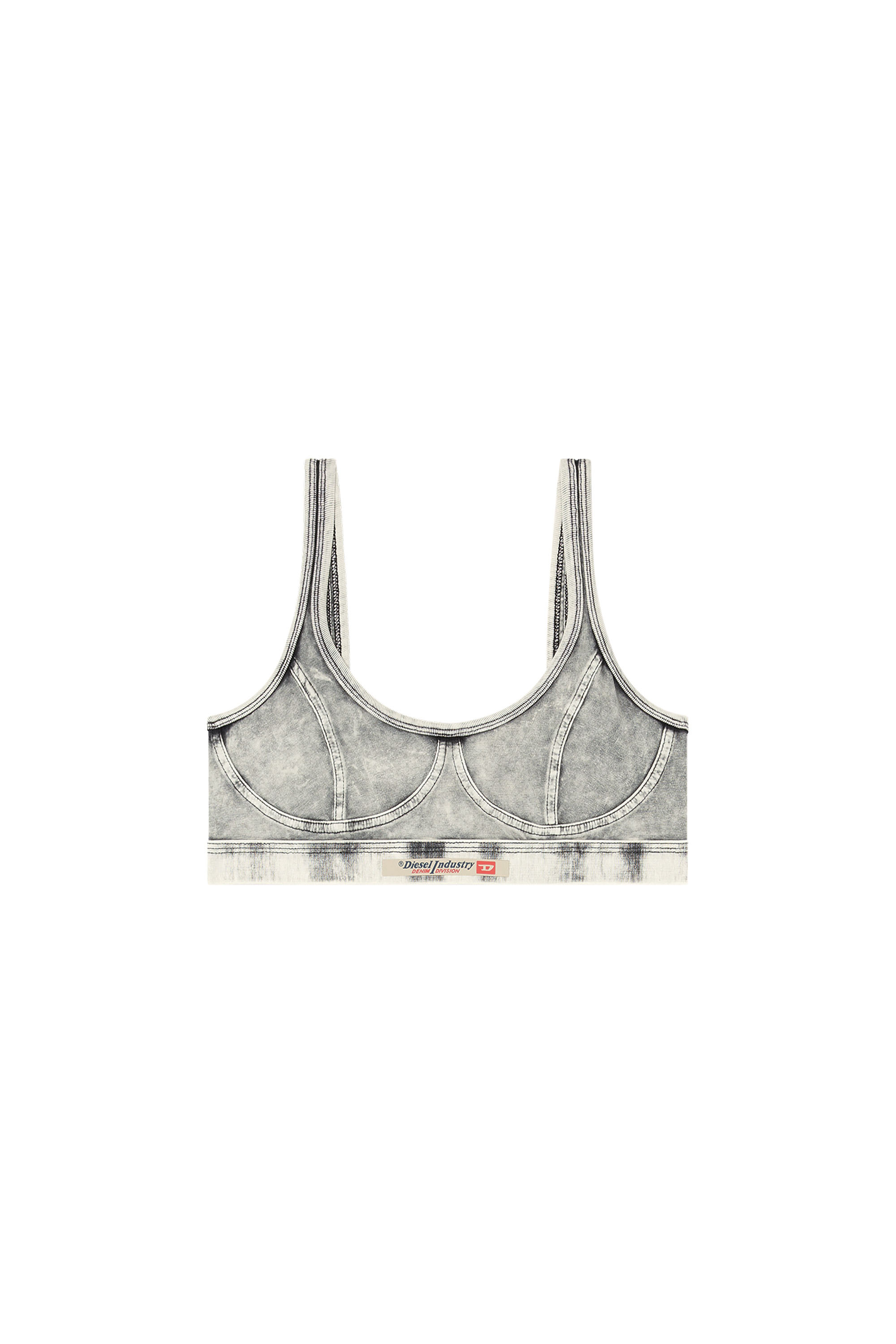 Diesel - KASSIE-DNM, Damen Bralette aus Jersey in Denim-Optik in Grau - 4