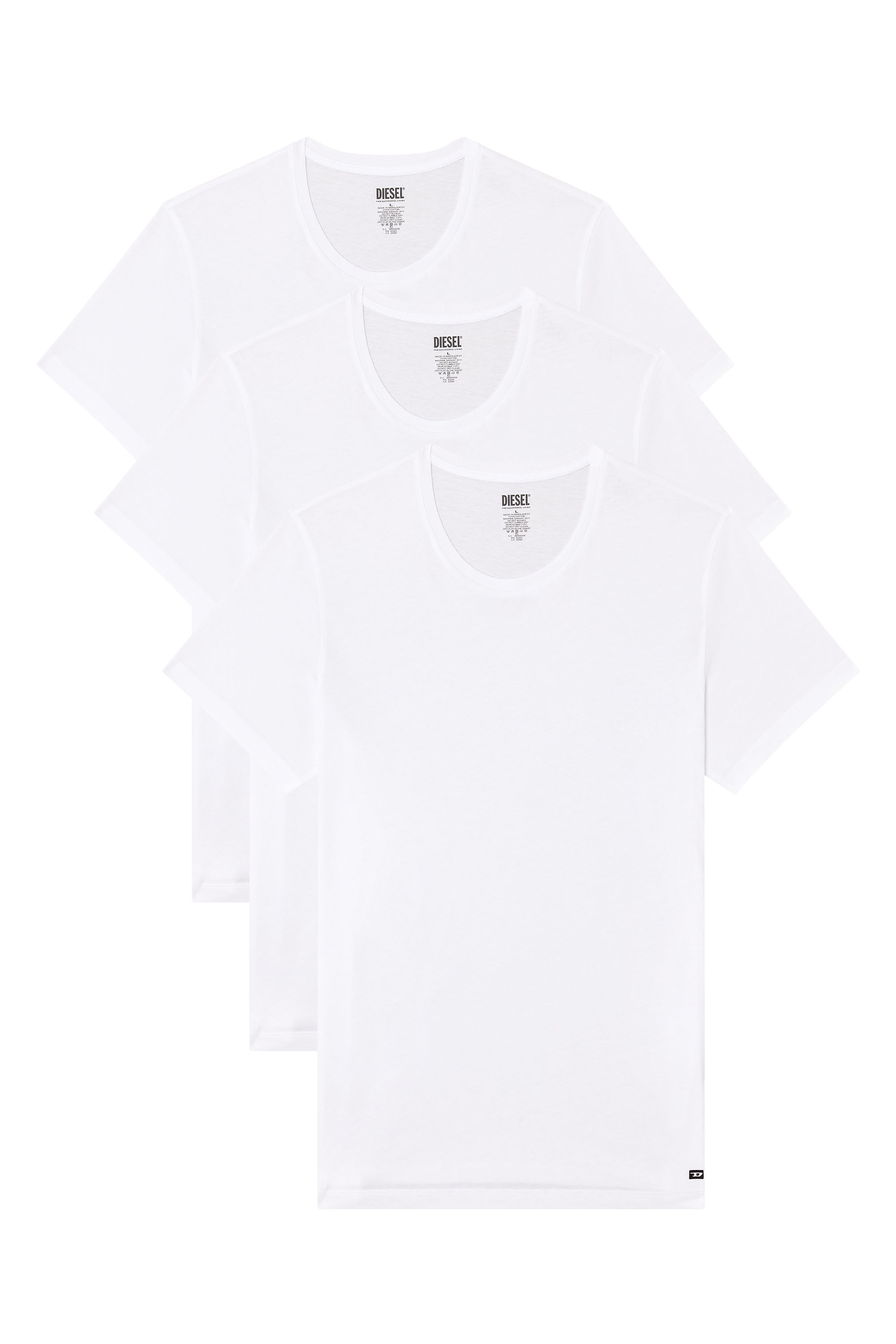 Diesel - RANDAL-D-BOX-3PACK, Man's Three-pack of T-shirts in White - 1