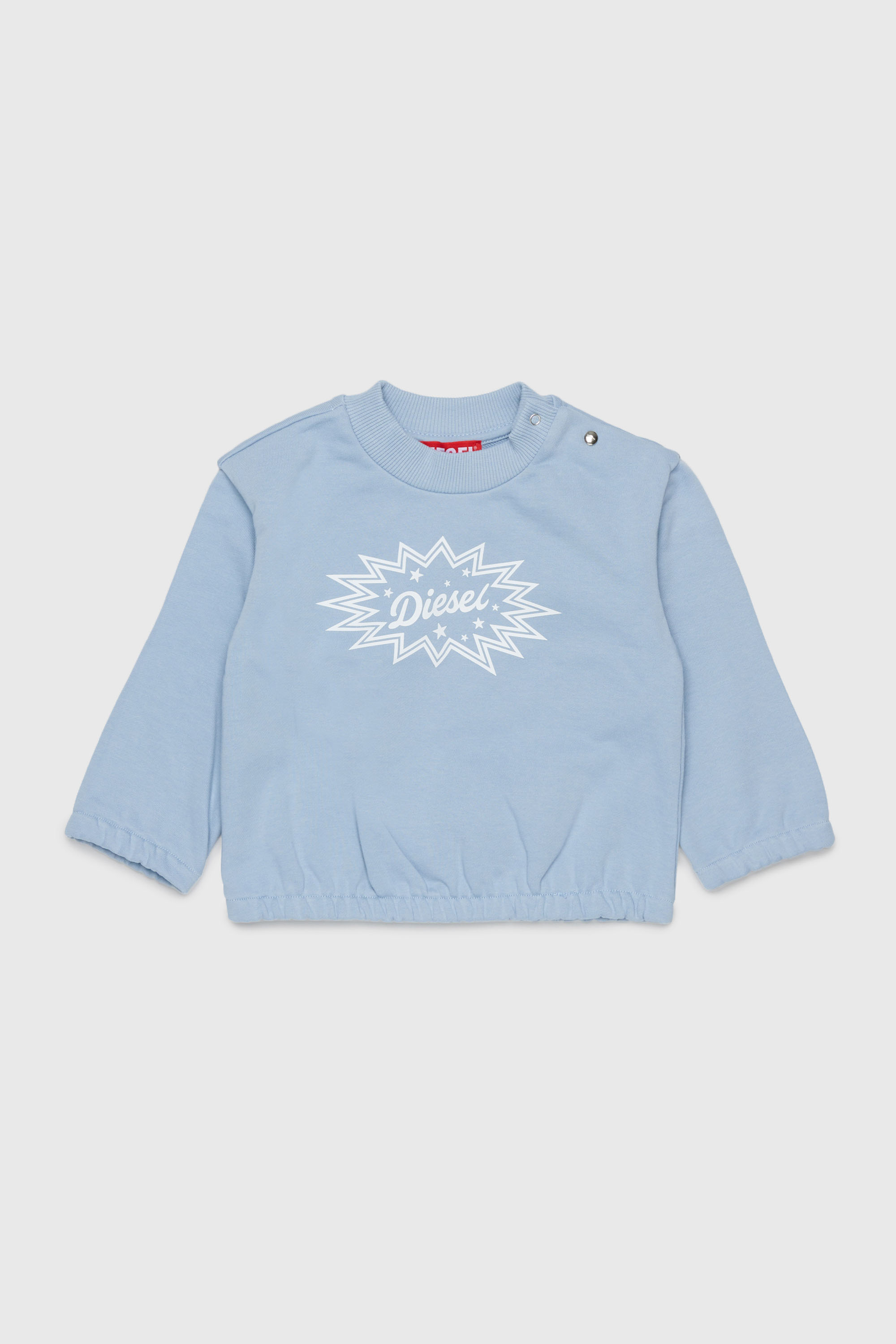 Diesel - SFUMB, Damen Baumwoll-Sweatshirt mit starburst Logo-Print in Hellblau - 1