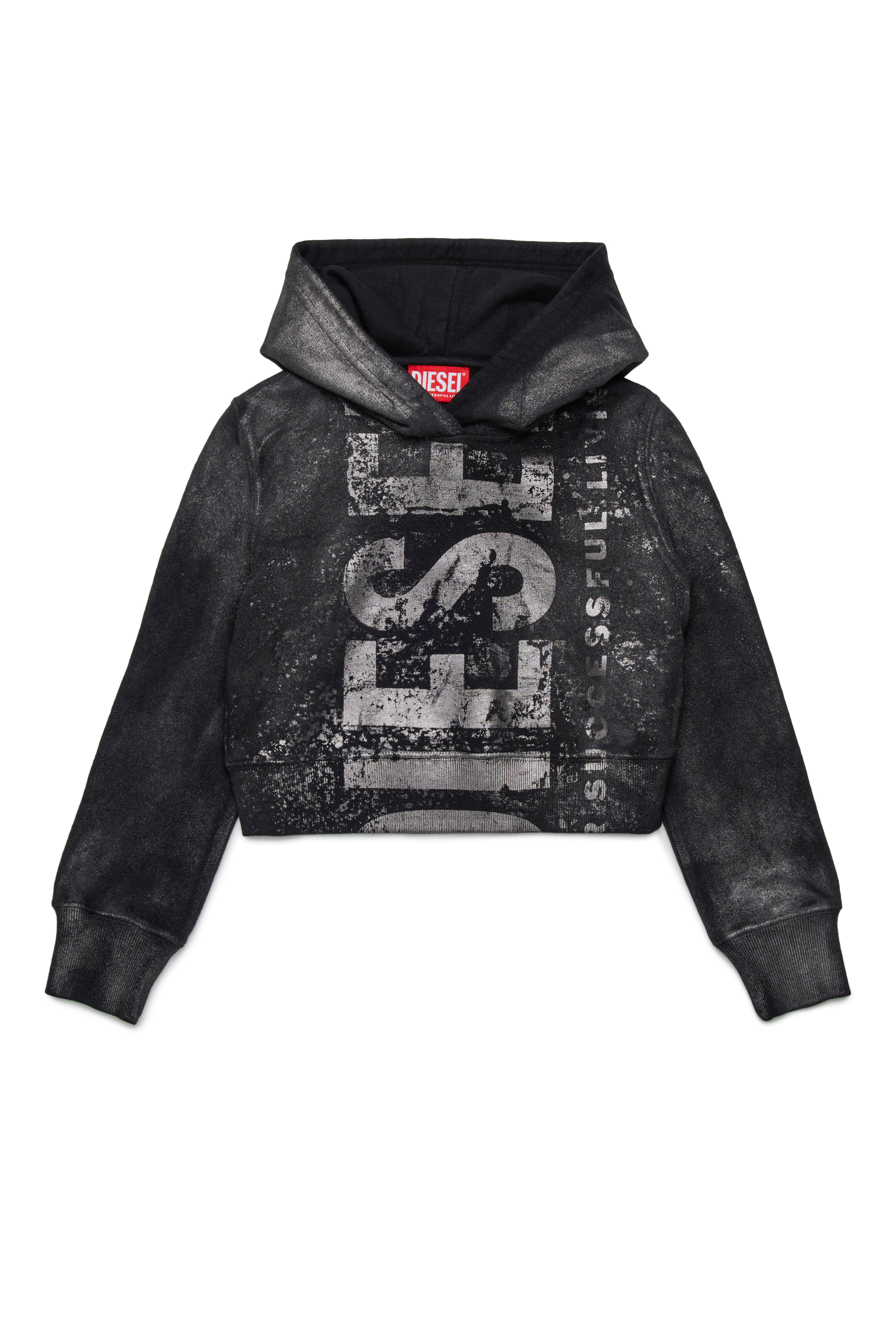 Diesel - SLIMPHOOD, Damen Baumwoll-Hoodie mit Logo-Print in Schwarz - 1
