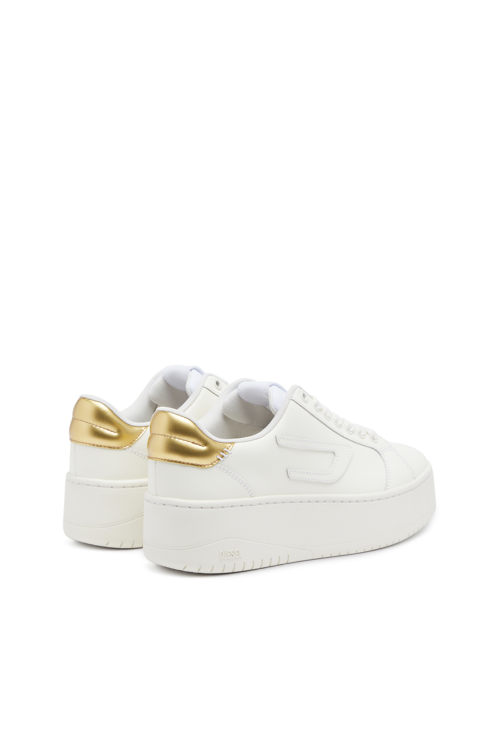 Diesel - S-ATHENE BOLD W, Damen S-Athene Bold-Low Top-Sneakers mit Flatform-Sohle in Gold/Wei&szlig; - 3