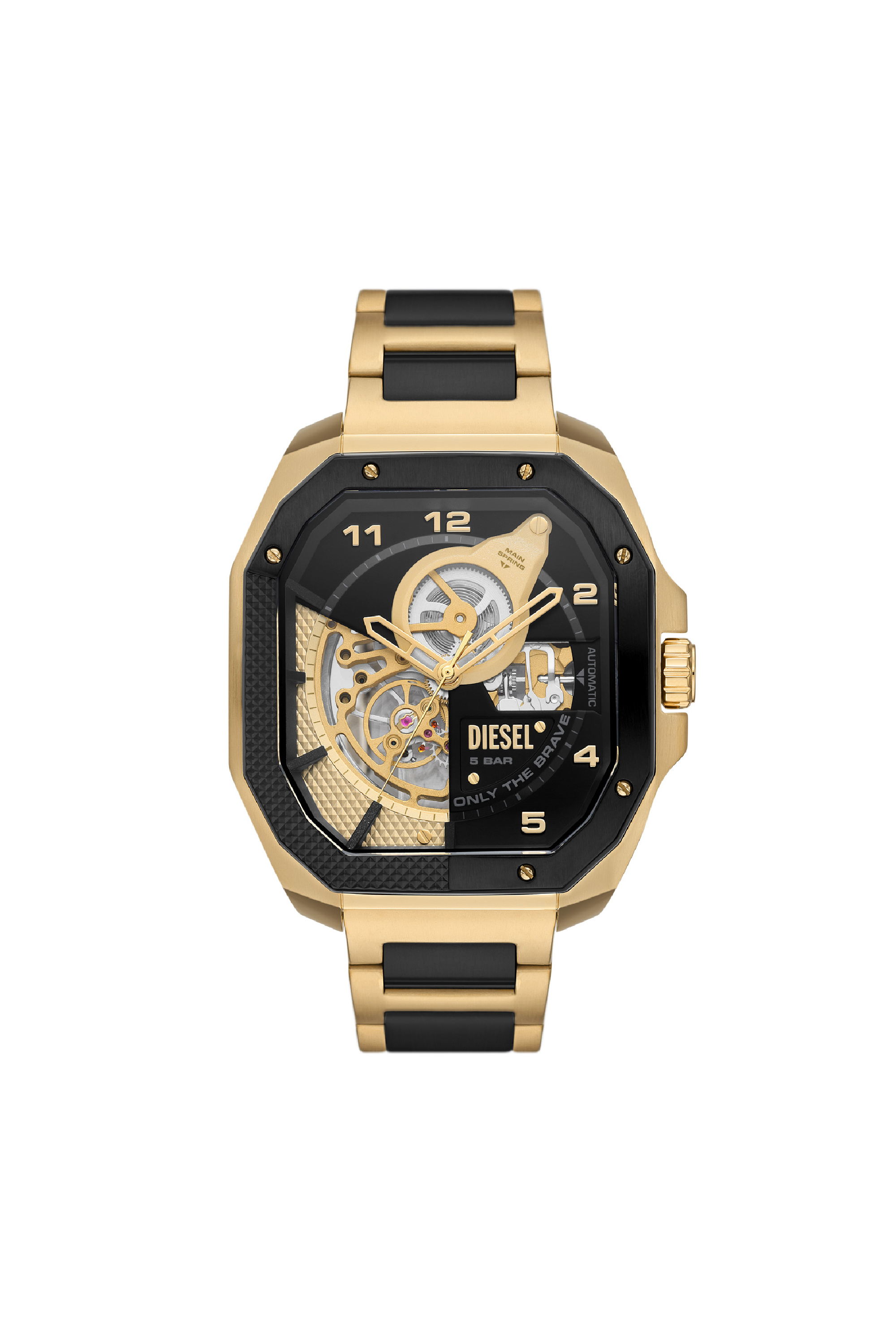 Diesel - DZ7471, Herren Flayed Edelstahl in Gold/Schwarz - 1