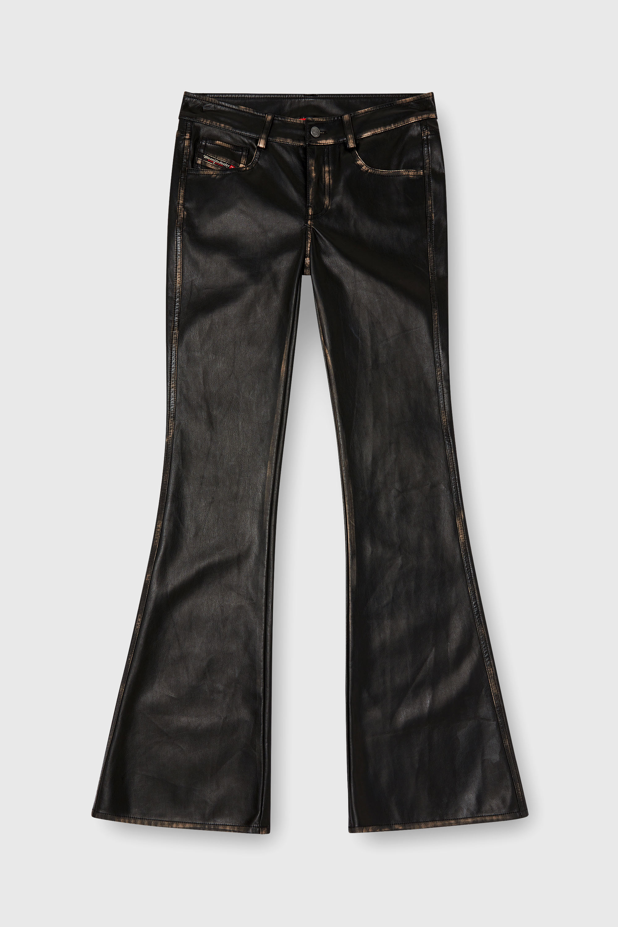 Diesel - P-STELLAR-Q1, Damen Five-Pocket-Hose aus Kunstleder in Schwarz - 2
