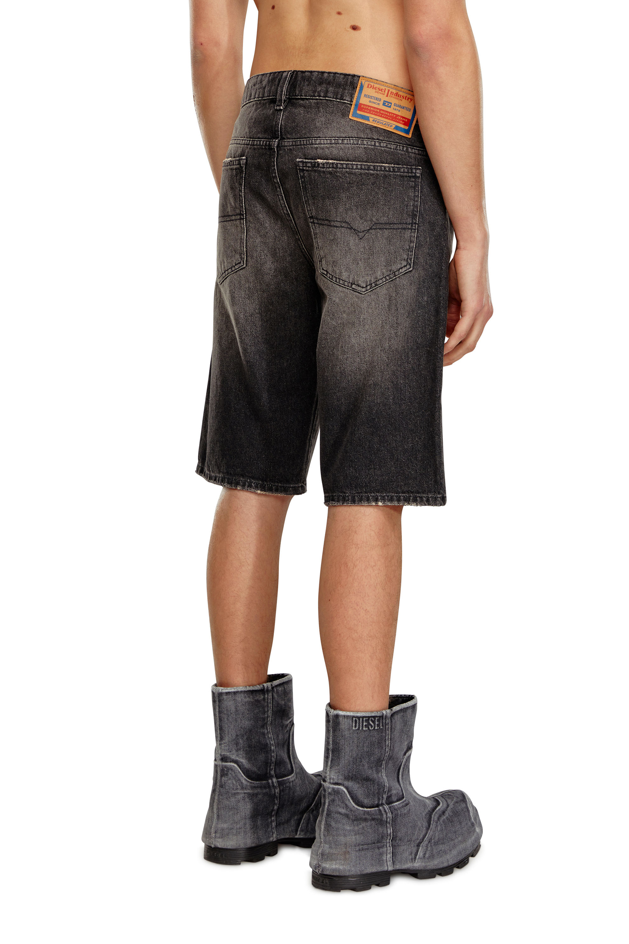 Diesel - SLIM-SHORT, Man Slim denim shorts in Black - Image 3
