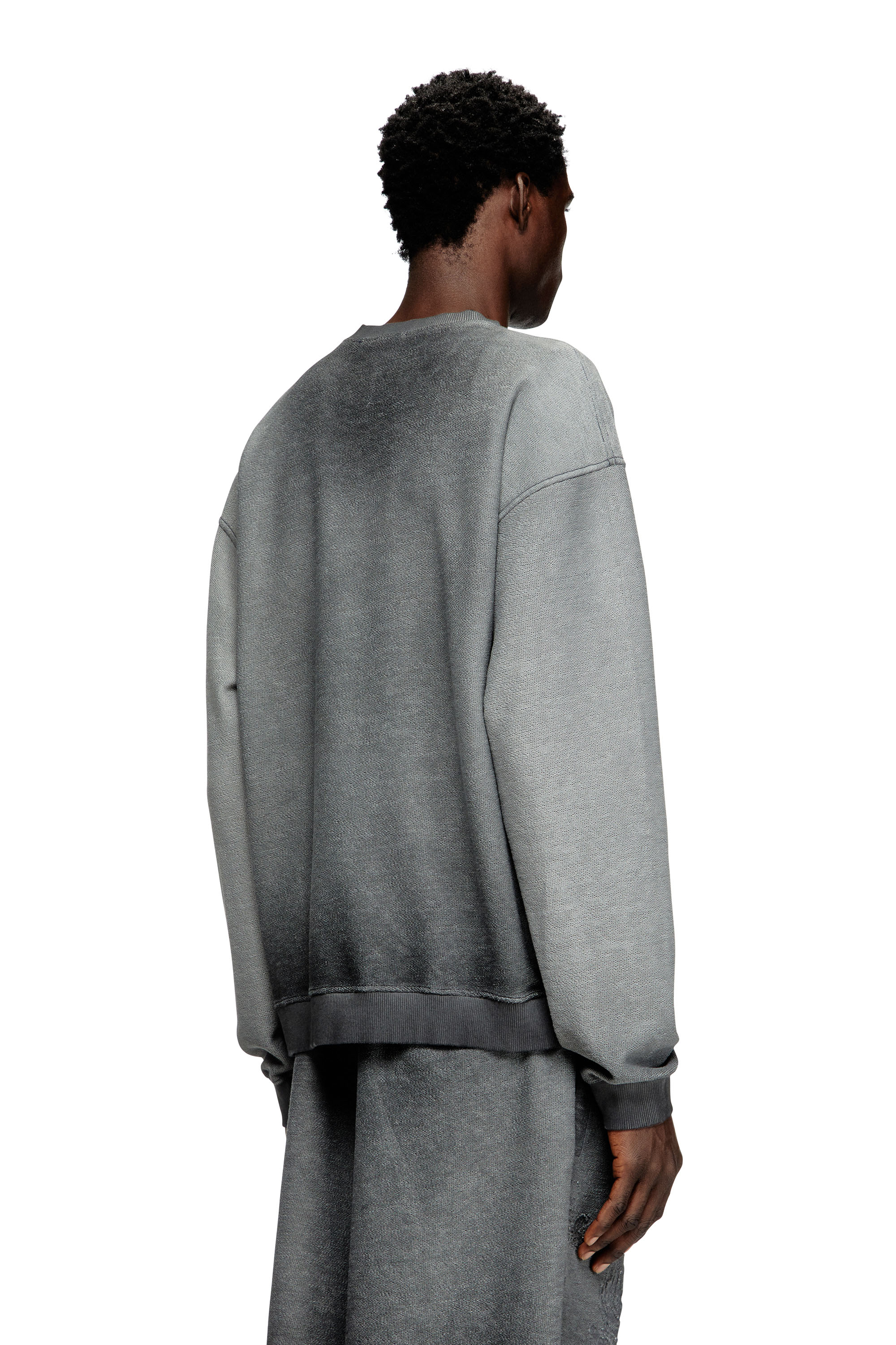 Diesel - S-ARON, Herren Verblasstes Sweatshirt mit Devoré-Phoenix-Logo in Grau - 4