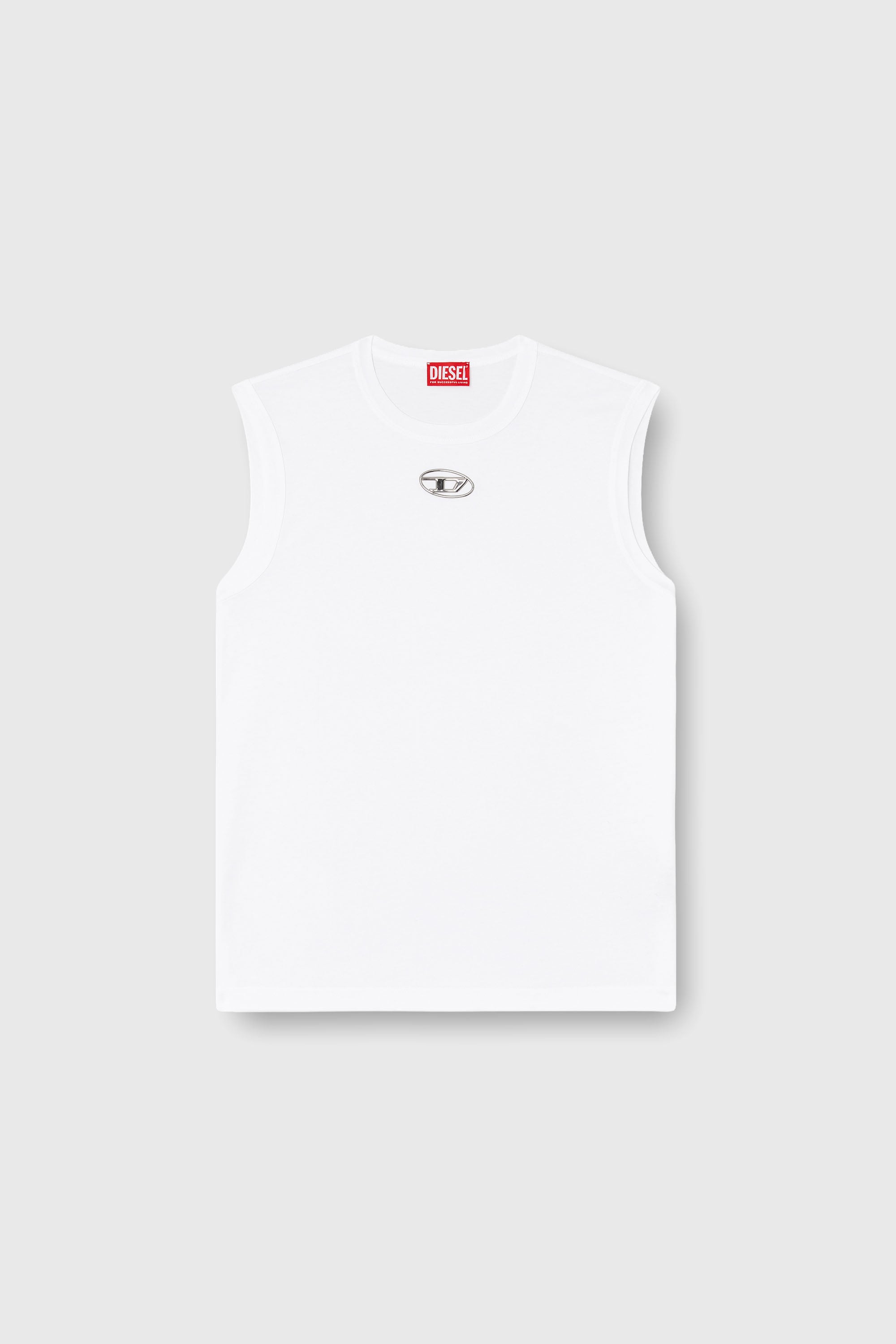 Diesel - T-BISCO-OD, Herren Tanktop mit Metallic-Oval D in Wei&szlig; - 2
