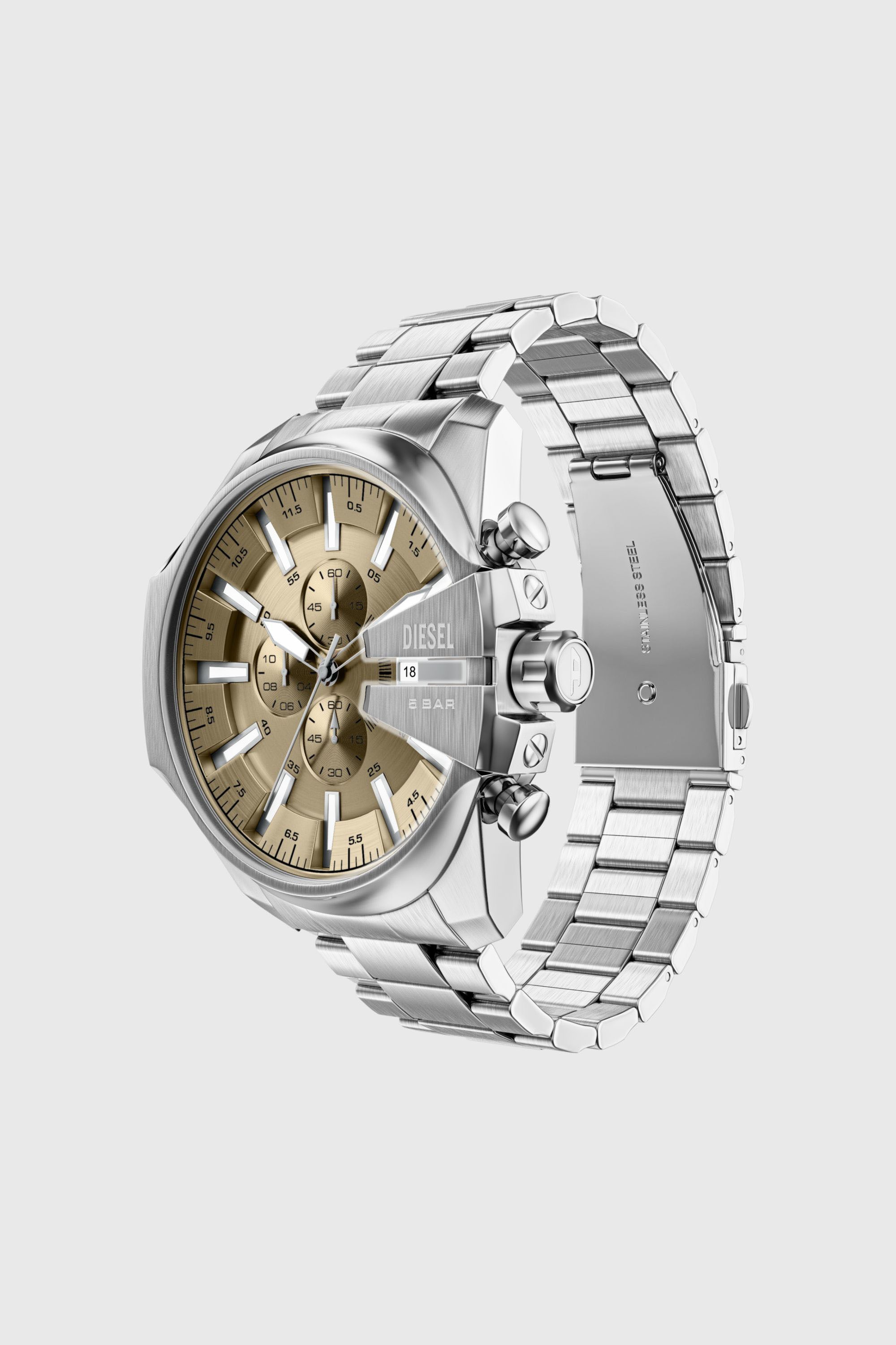 Diesel - DZ4702 WATCH, Herren Mega Chief Slim Edelstahl-Uhr in Silber - 7