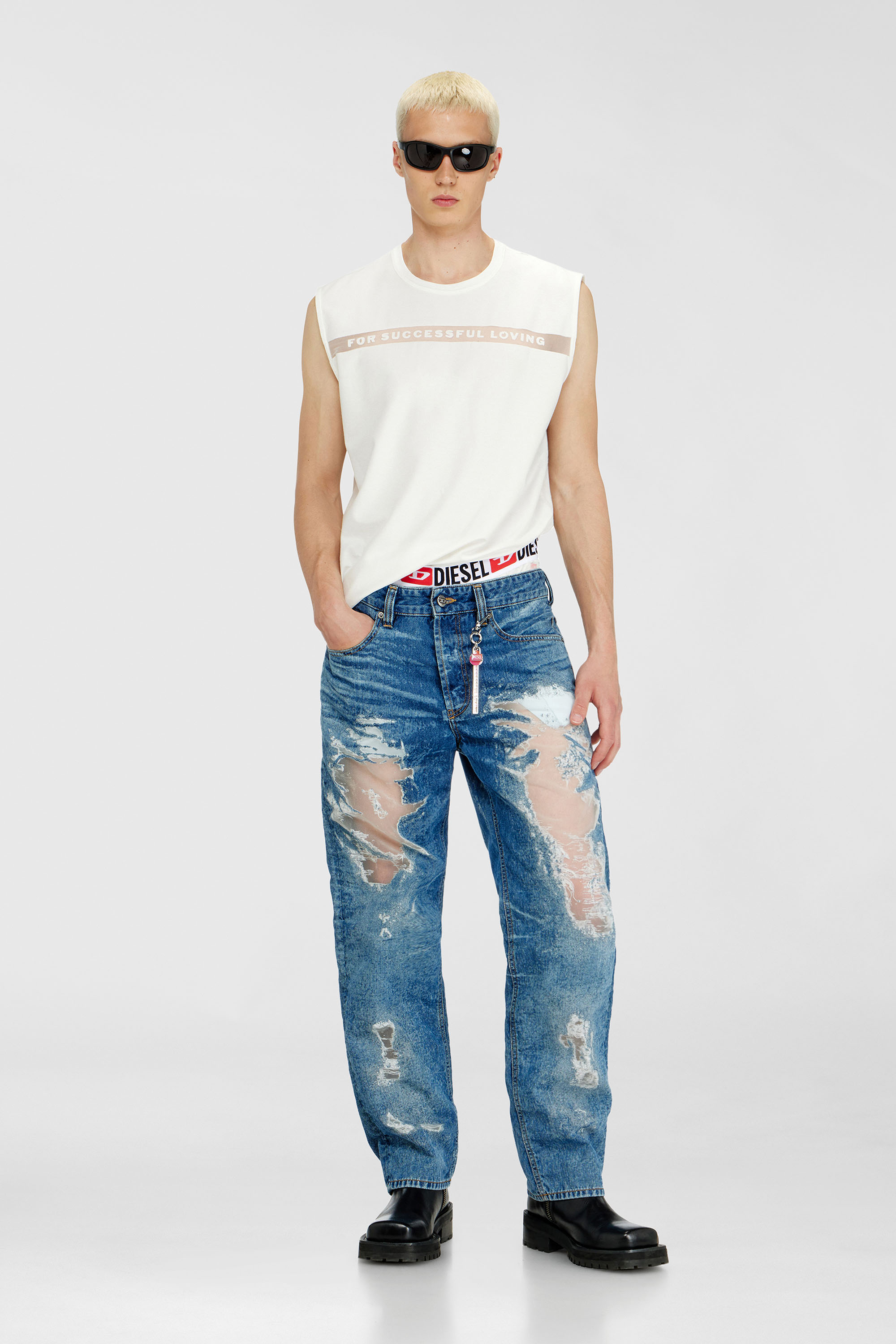 Diesel - PR-T-NORM-BISC-MATI-R, Unisex Tanktop mit For Successful Loving Logo in Wei&szlig; - 1