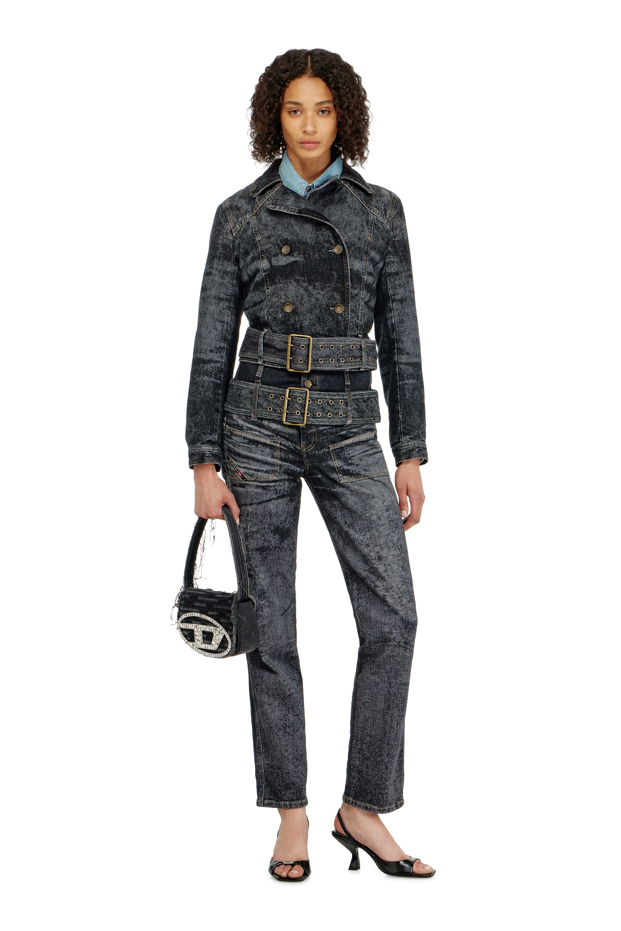 Diesel - Damen Slim Jeans D-Gorina 09Q30, Schwarz/Dunkelgrau - 1