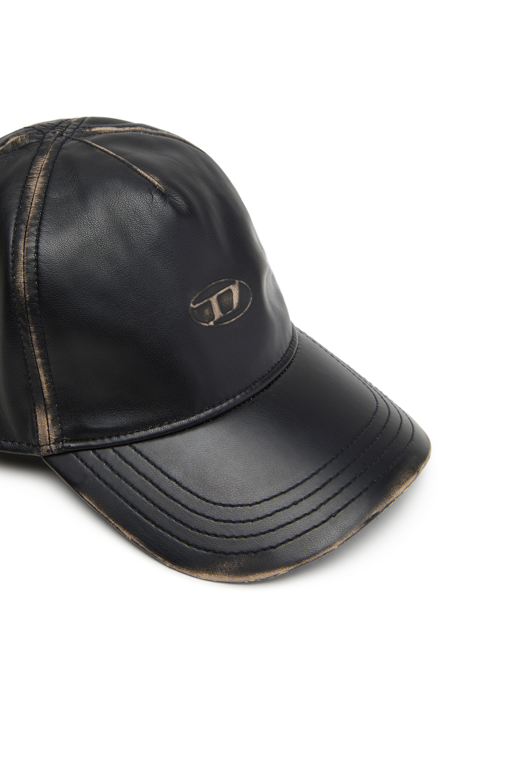 Diesel - C-HEATHER, Herren Basecap aus Kunstleder in Schwarz - 3