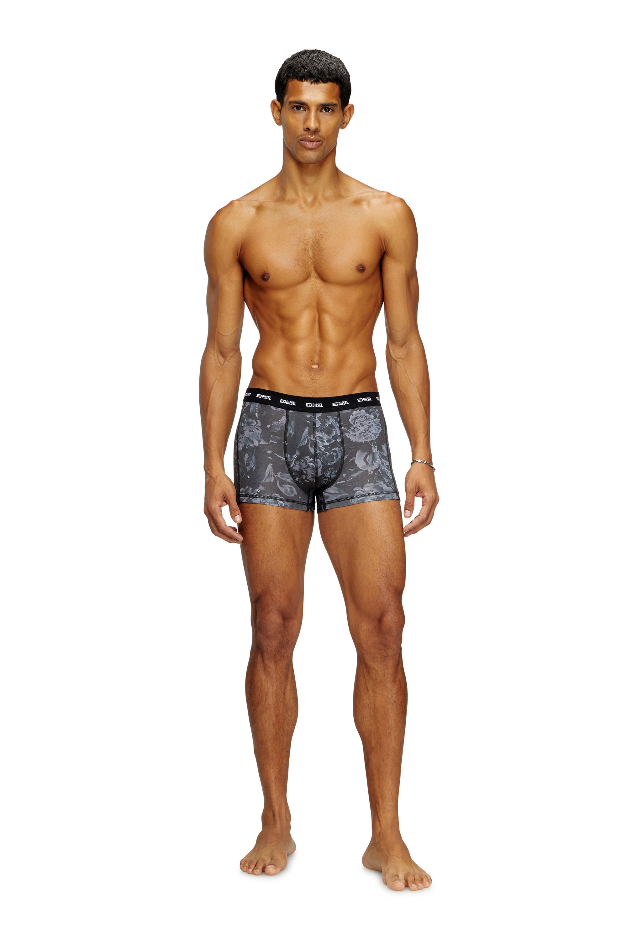 Diesel - DAMIEN-UTLT-3PACK, Herren Retropants mit Blumen-Motiv im Dreierpack in Schwarz - 3