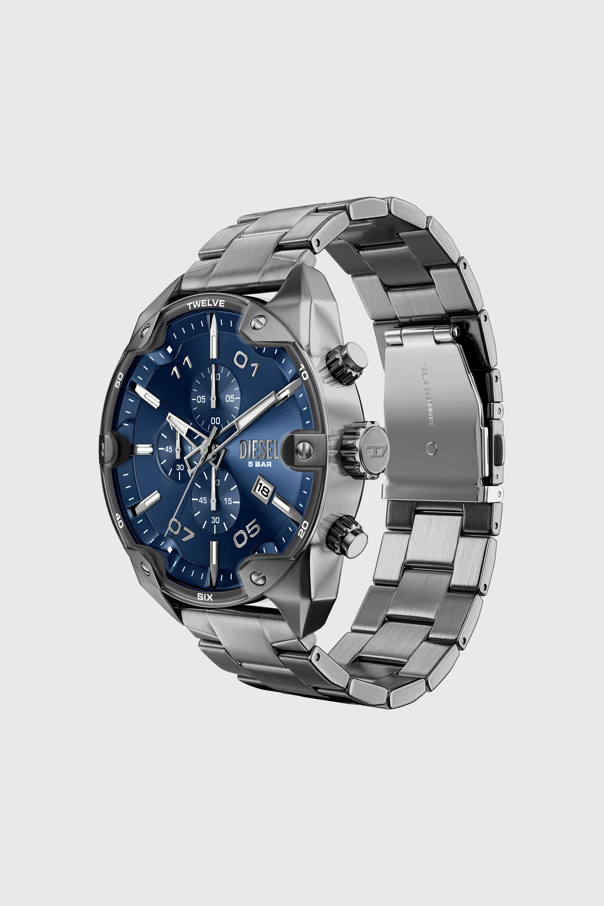 Diesel - DZ4724 WATCH, Herren Spiked Uhr aus Edelstahl in Gunmetal-Optik in Dunkelgrau - 2
