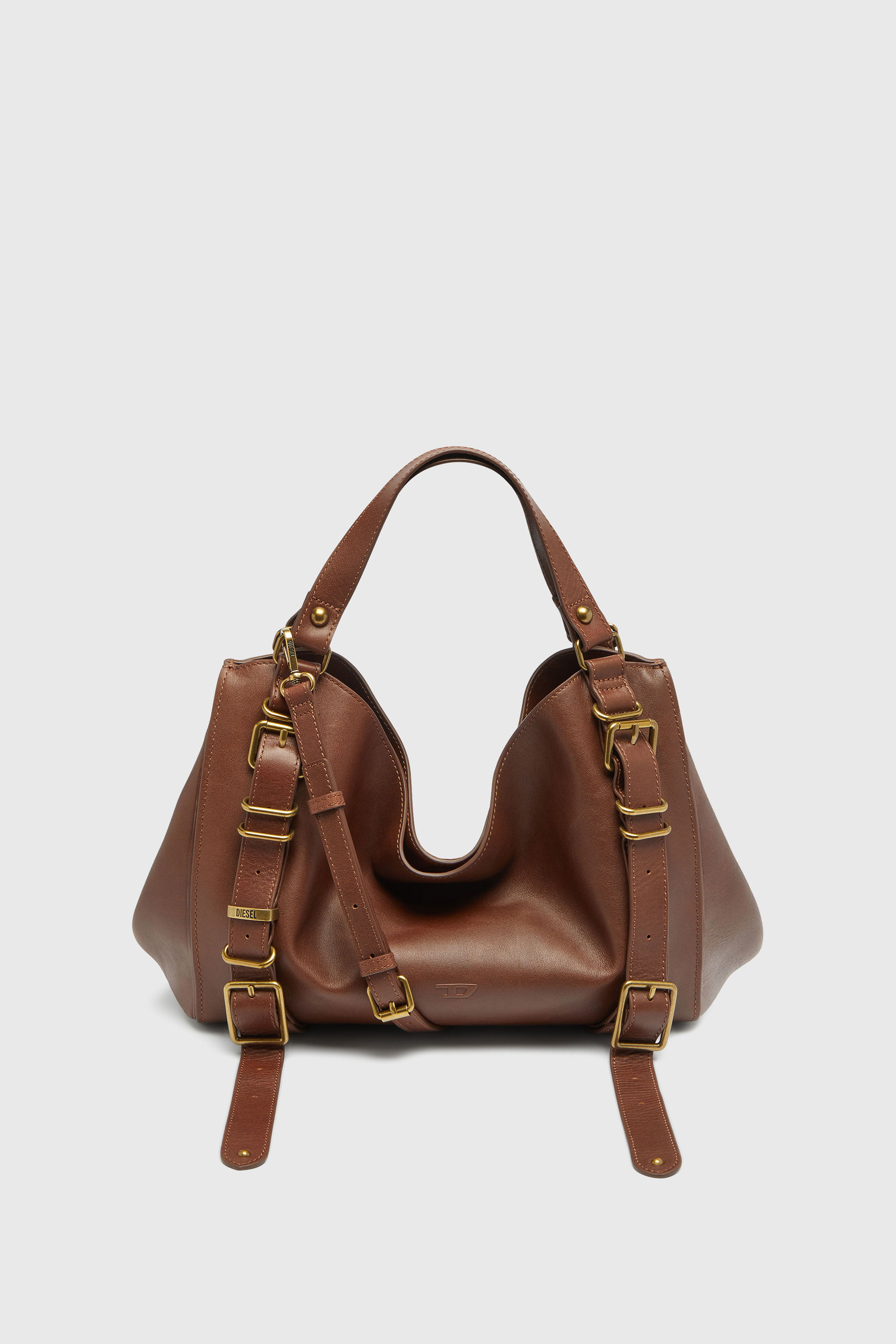 Diesel - D-ONE TOPHANDLE M, Unisex D-One-Medium Henkeltasche aus behandeltem Leder in Braun - 2