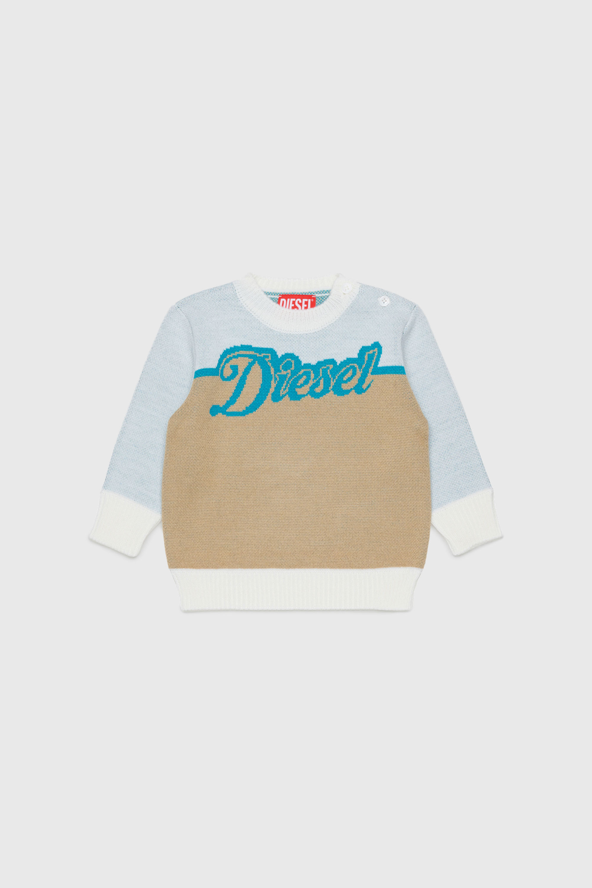 Diesel - KBLOB, Unisex Pullover aus Wollmischung mit Diesel Logo in Wei&szlig; - 1