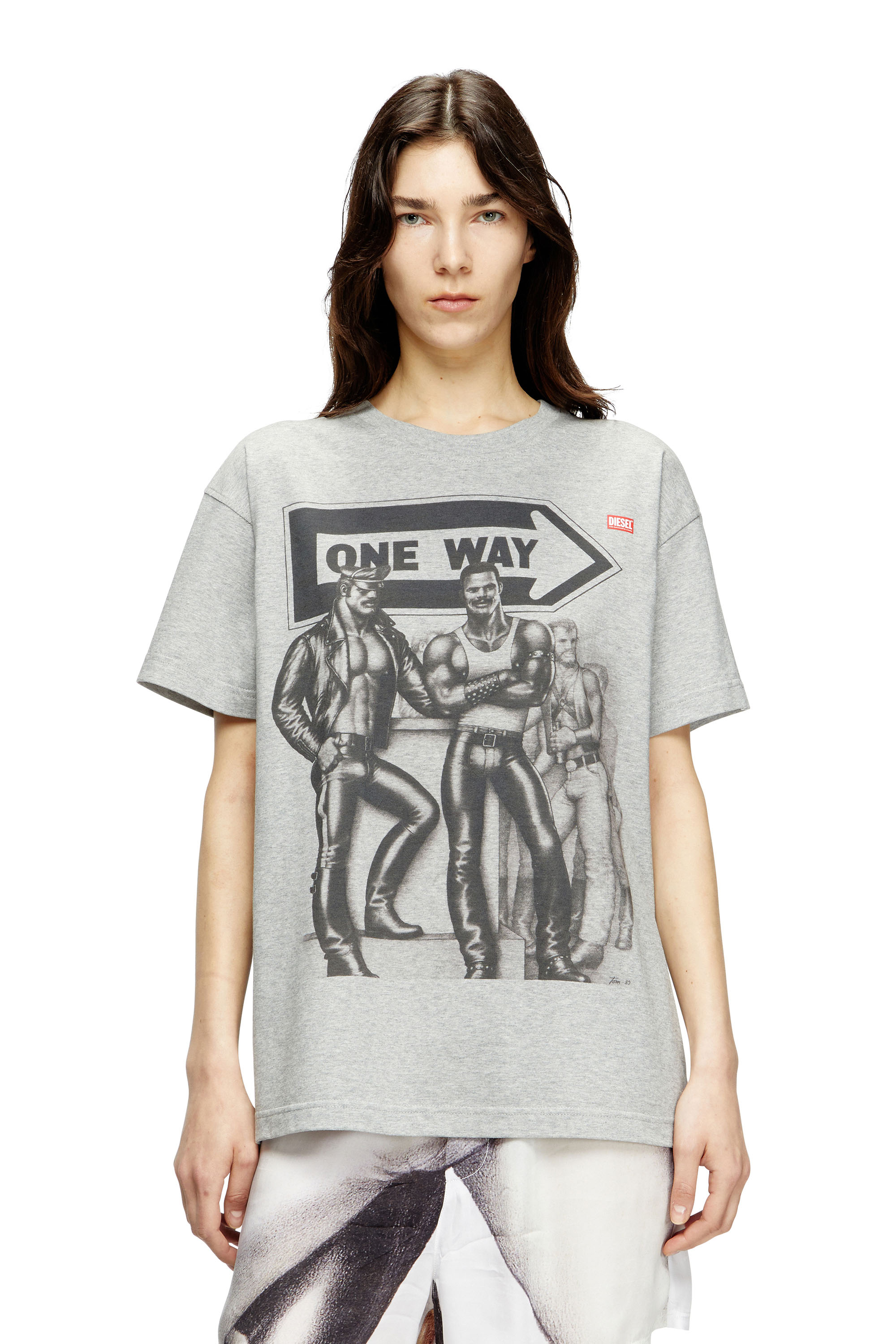 Diesel - PR-T-NORM-TOM25, Unisex T-Shirt mit Grafik-Print in Grau - 1