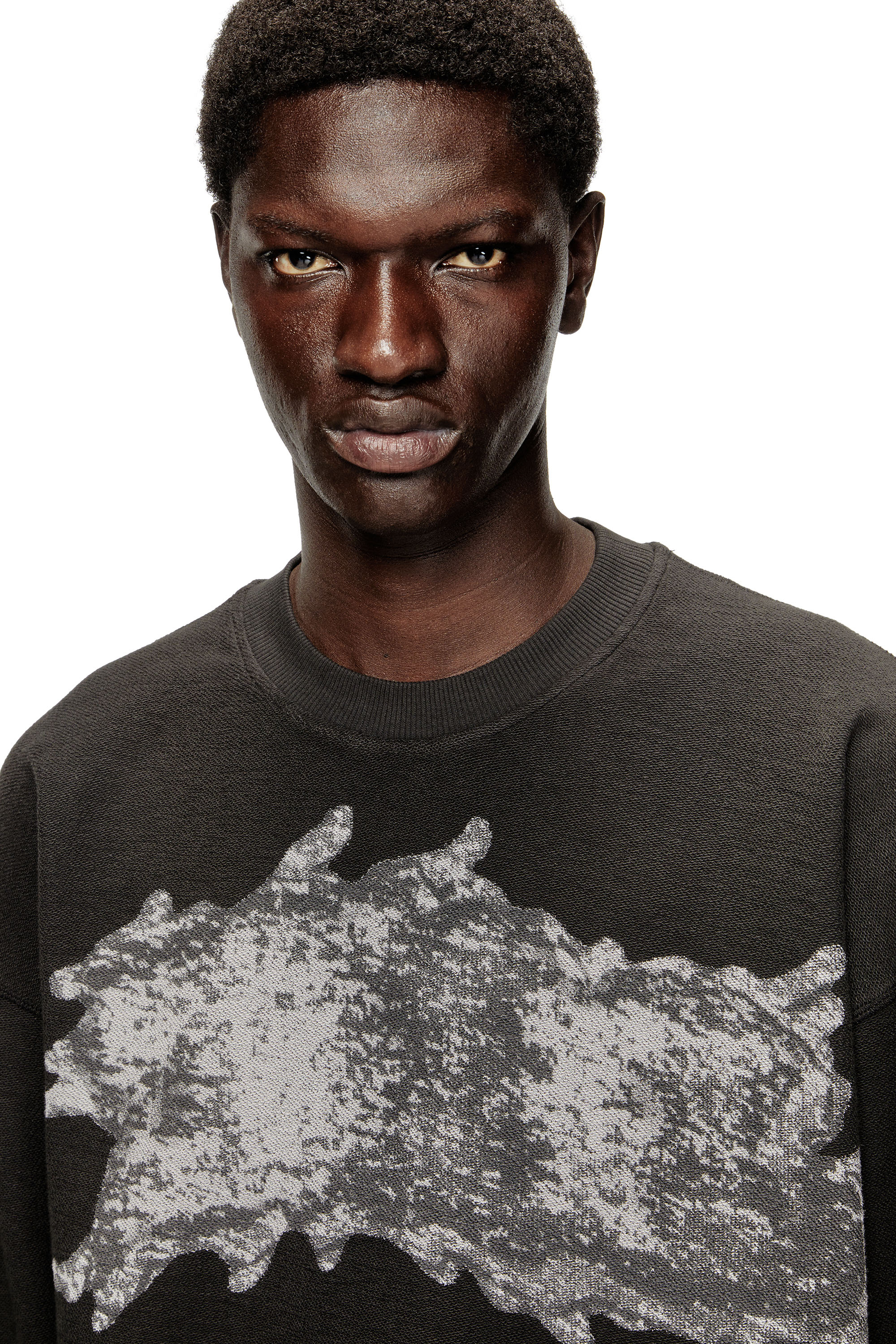 Diesel - S-VALENTIN-JMBV, Herren Sweatshirt mit Graffiti-Print in Dunkelgrau - 5