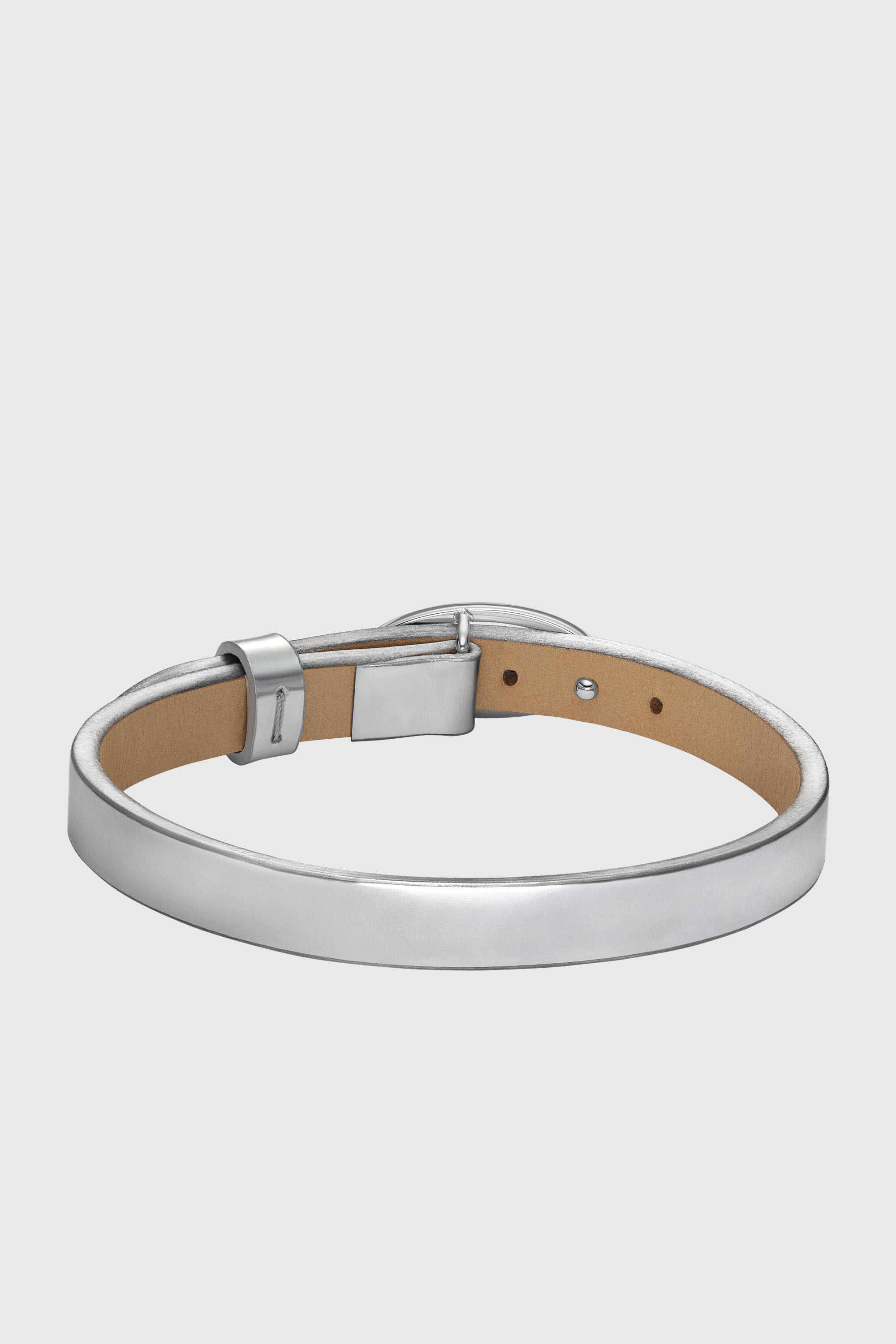 Diesel - DX1518040, Unisex Stapelarmband aus silbernem Leder in Silber - 2